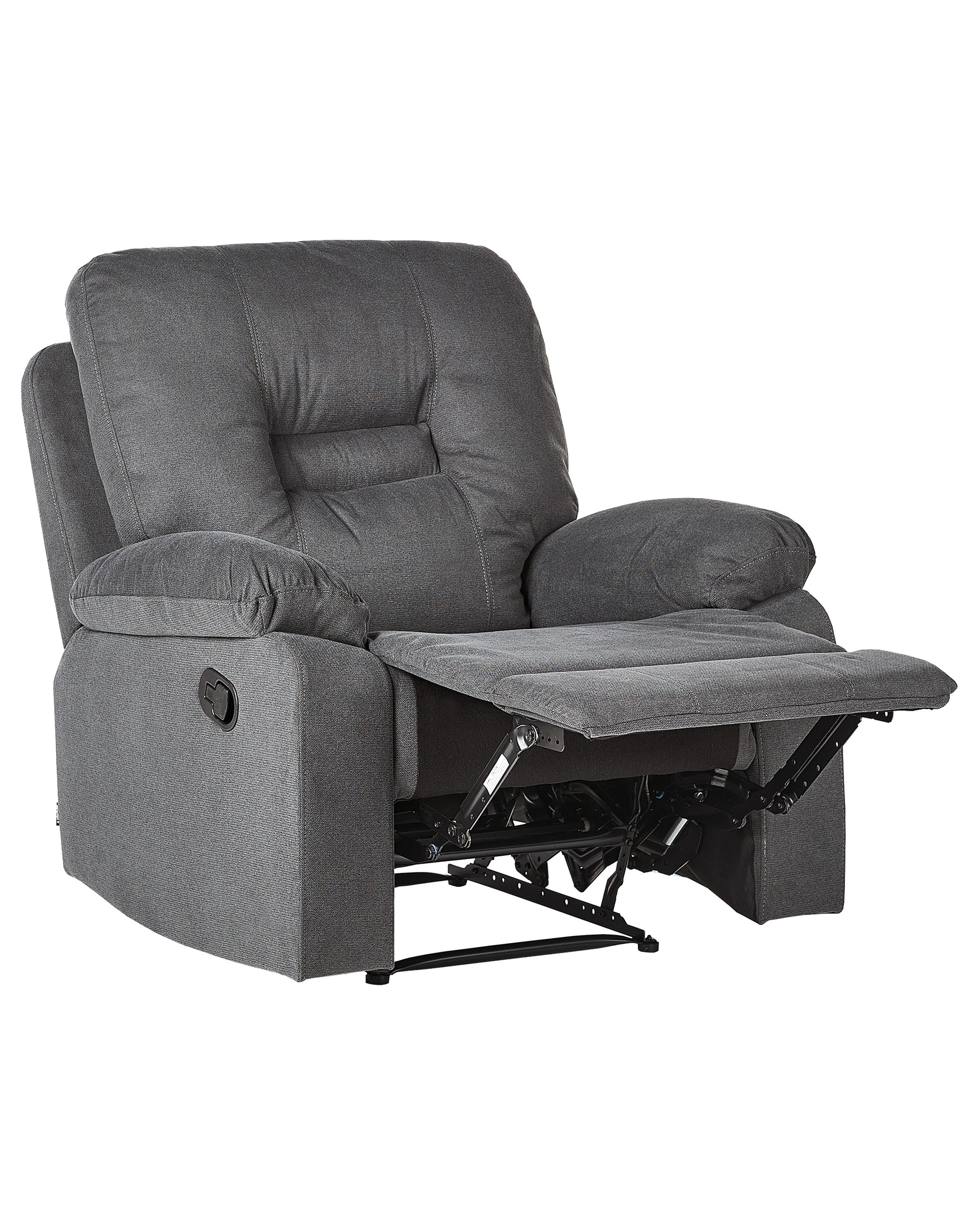 Recliner Chair BERGEN with Footrest Fabric Dark Grey