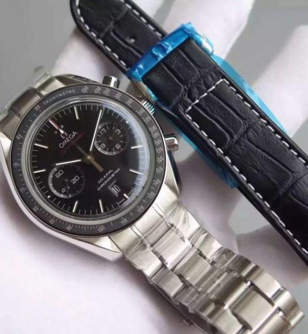 Replica Omega Speedmaster Moonwatch Chrono Dark Side Of The Moon SS Bracelet A9300 - Top club
