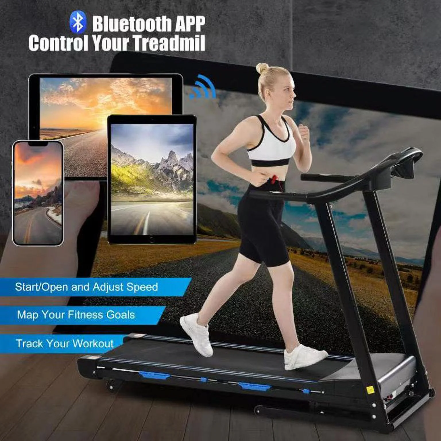 3.5HP Folding Treadmill With Auto 15% Incline Bluetooth MP3 17