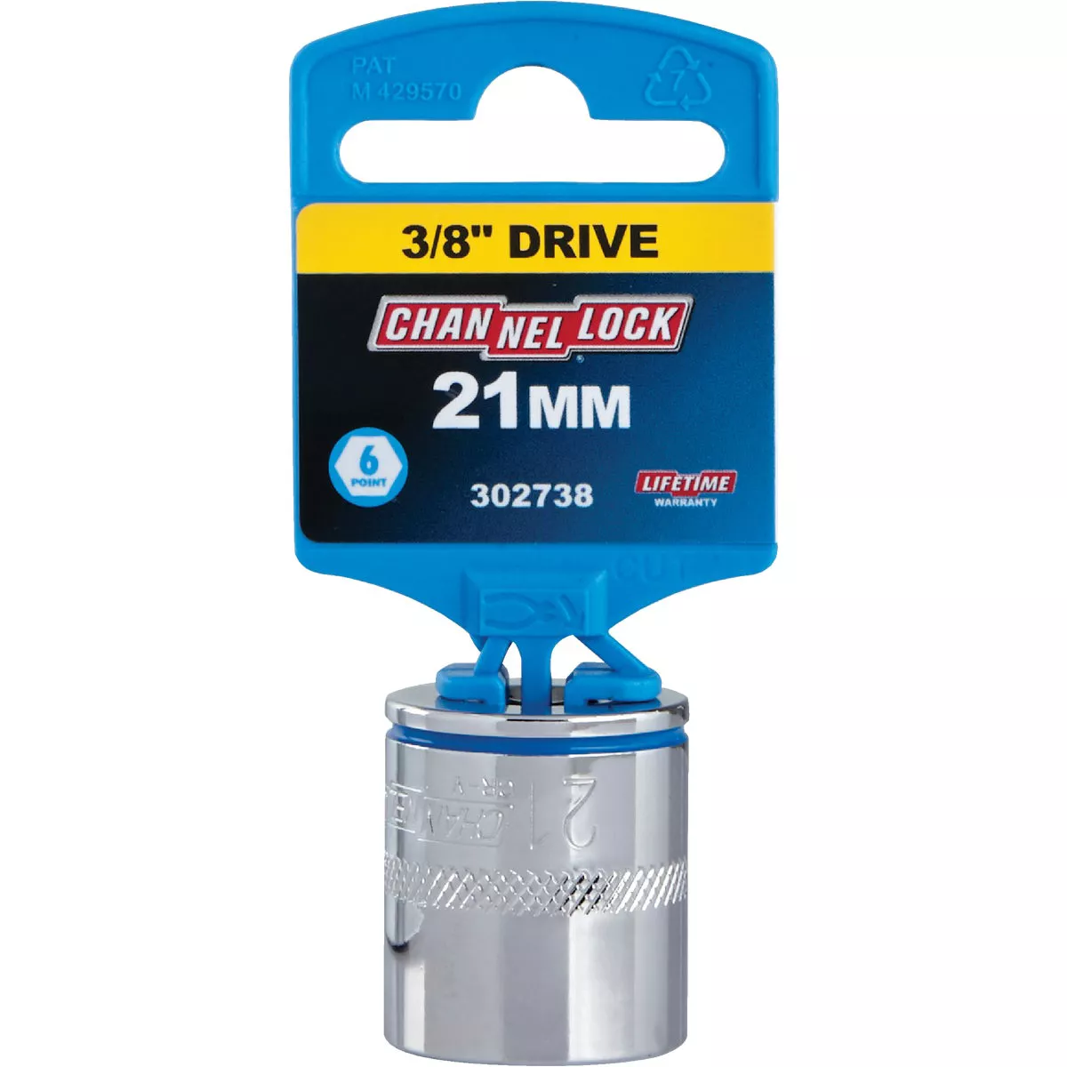 Channellock 3/8 In. Drive 21 mm 6-Point Shallow Metric Socket