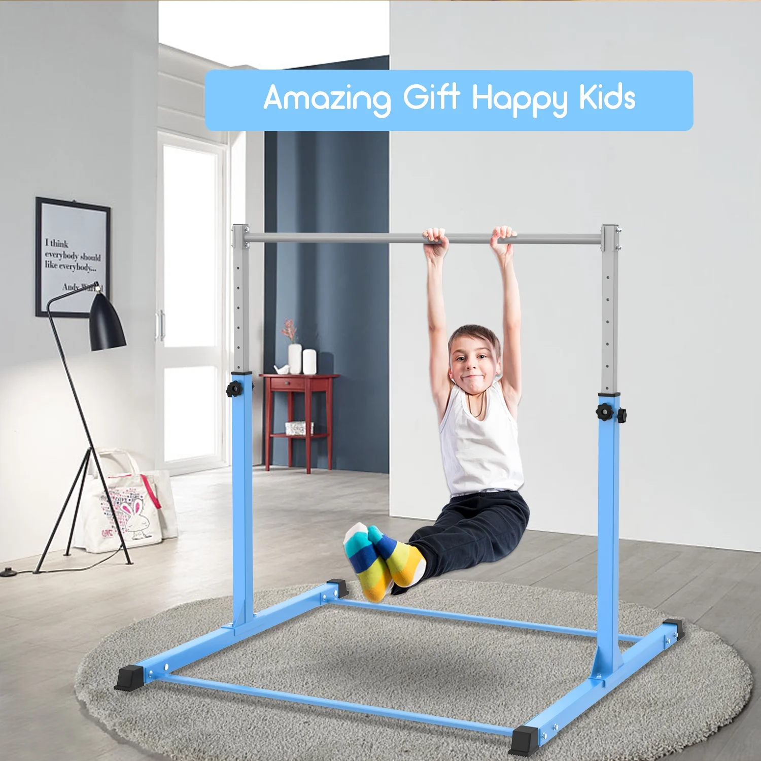 Safly Fun Anti Slip Adjustable Steel Gymnastics Bar, 50 in Width - Image 10