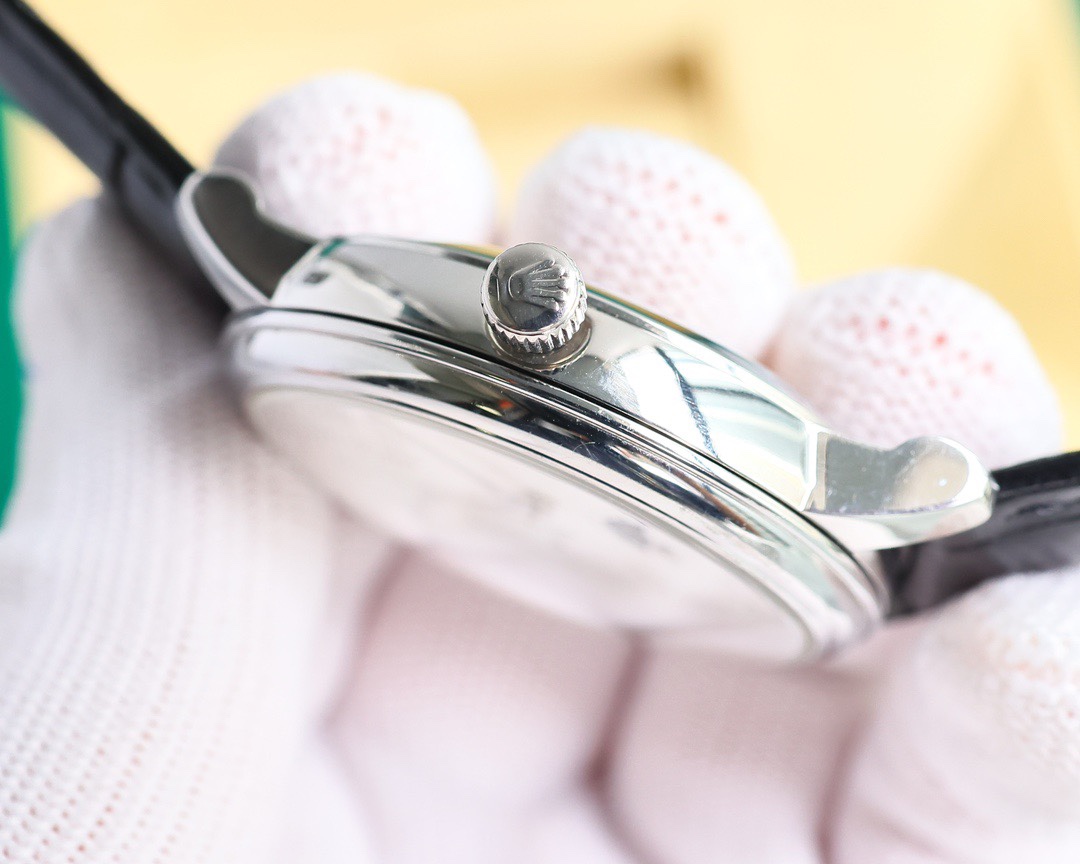 Rolex👑 Cellini Moonphase-40mm-Leather-White(1:1 replica) - Elite Watch Atelier
