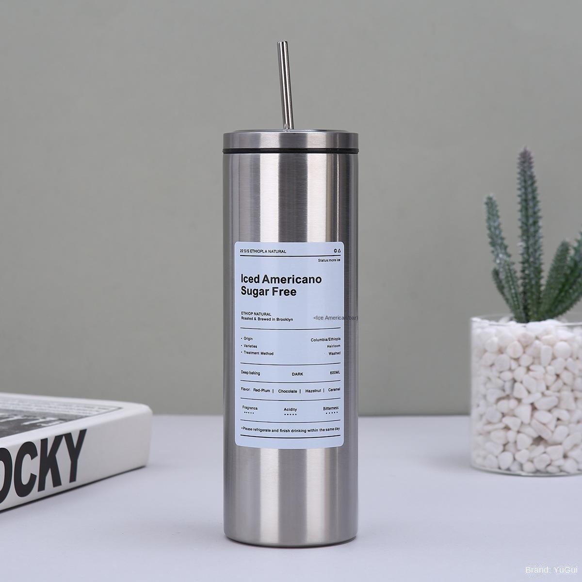 304 Stainless Steel 600ml BPA Free Leak-Proof Thermos Cup 12-Hour Thermal Insulation Portable Vacuum Flask for Camping Car Use