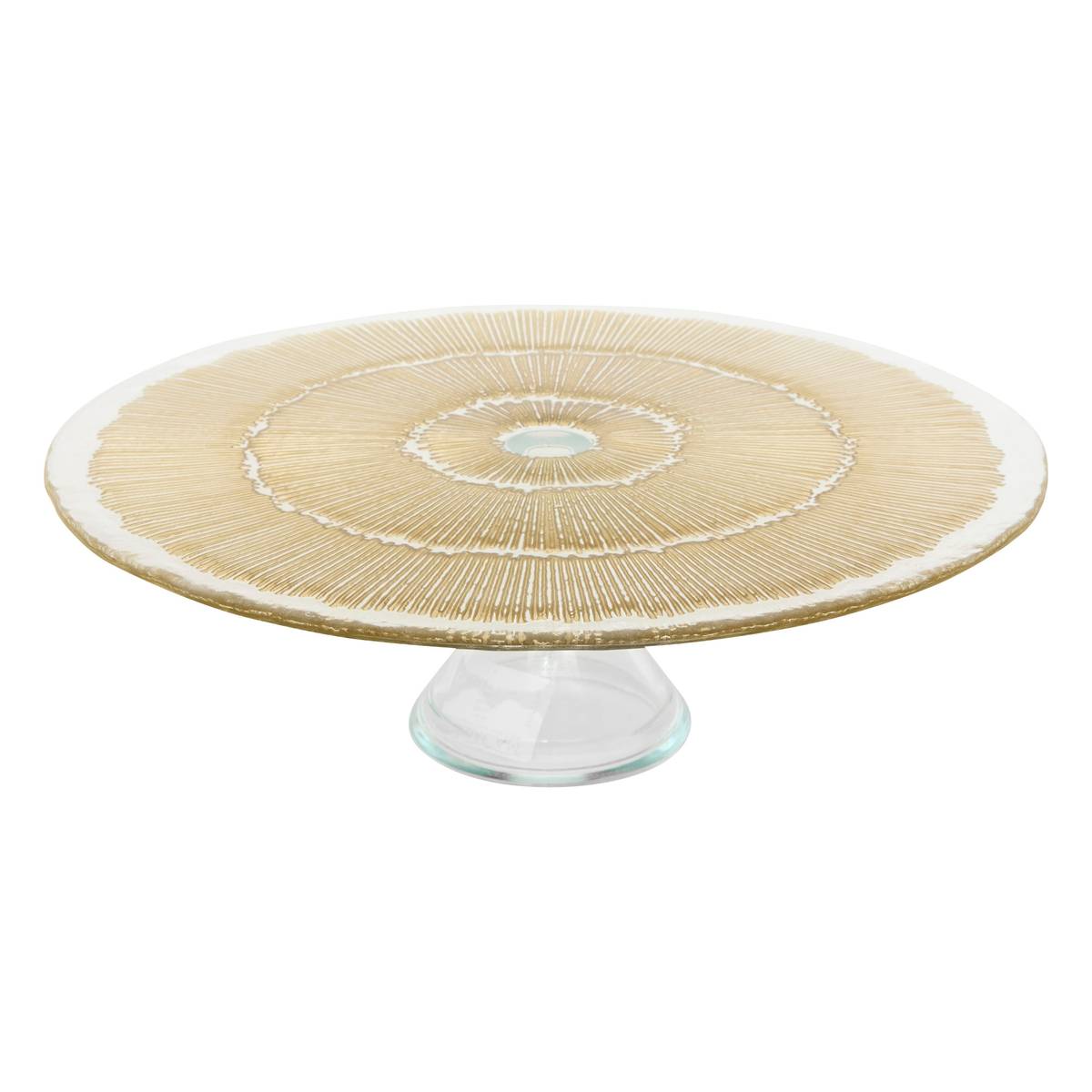 Cake stand "Celeste" Glass, D.33 cm, Gold