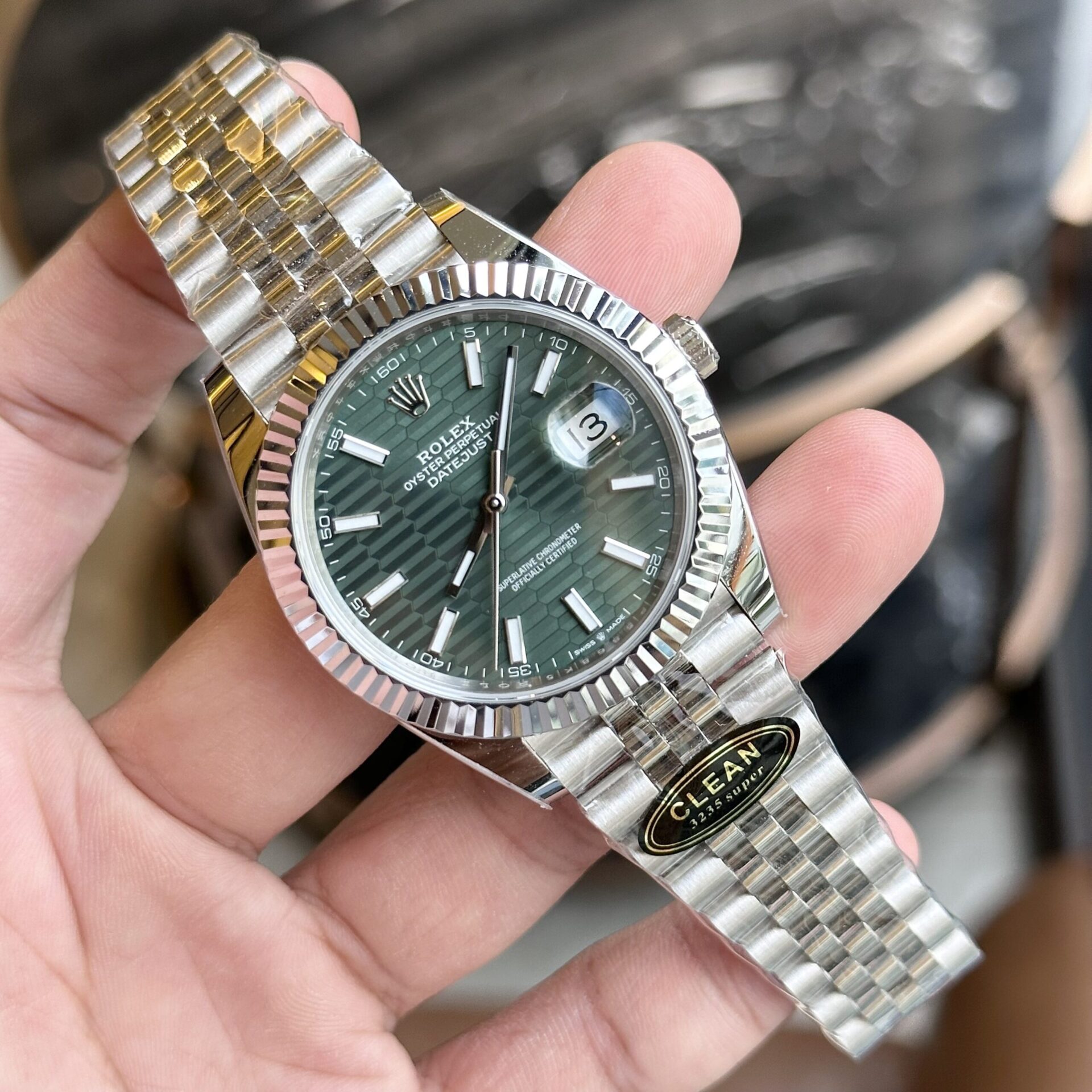 Rolex Replica Watch DateJust 126334 Green Fold Dial Clean Factory 41mm - Elite Watch Atelier