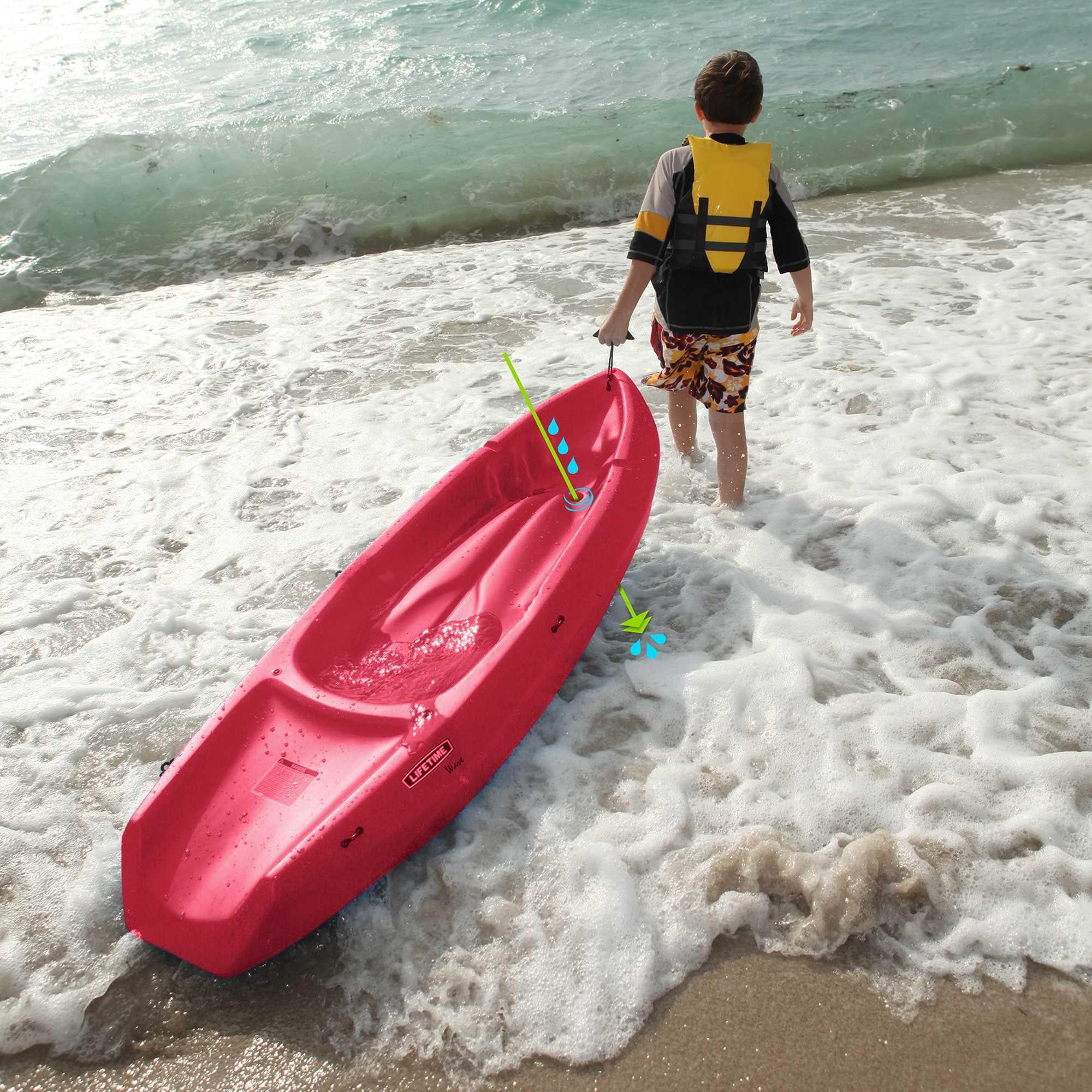 Lifetime Wave 6 ft Youth Kayak, Fire Red (91401) - Image 13