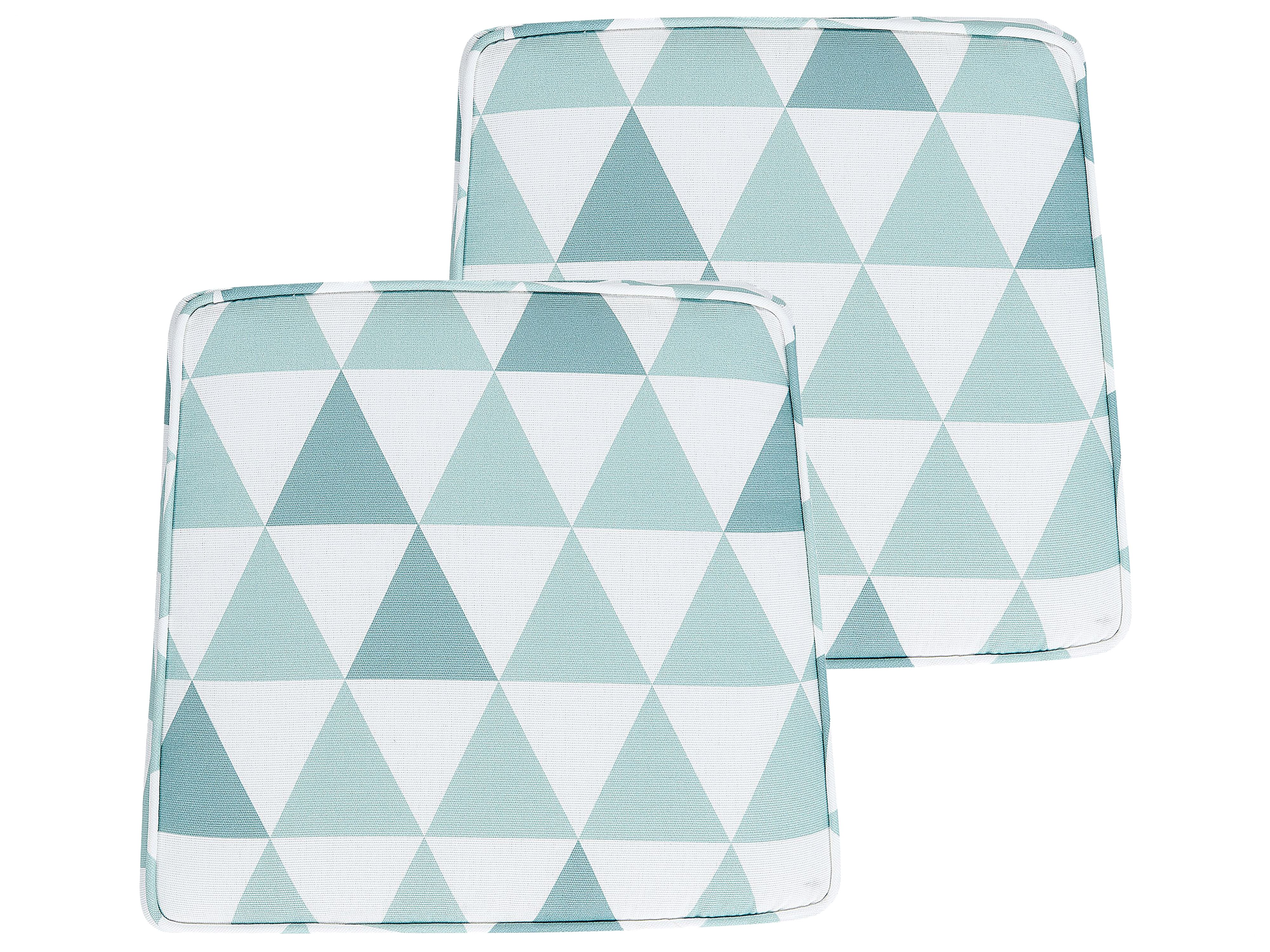 Set of 2 Garden Chair Cushions TERNI 37 x 34 cm Light Blue