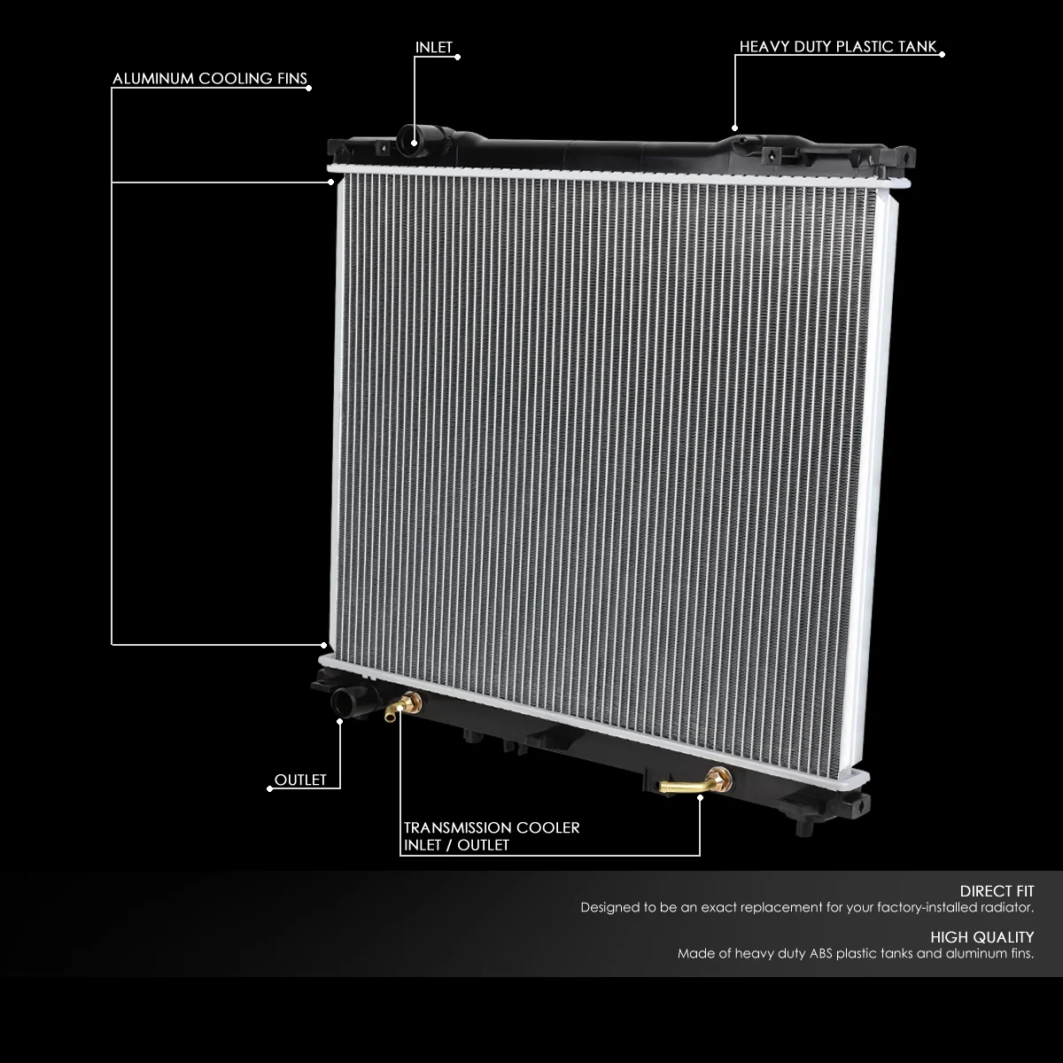 DNA Motoring OEM-RA-2585 Aluminum Radiator For 2003-2006 Sorento 3.5L AT 04 05 - Image 2