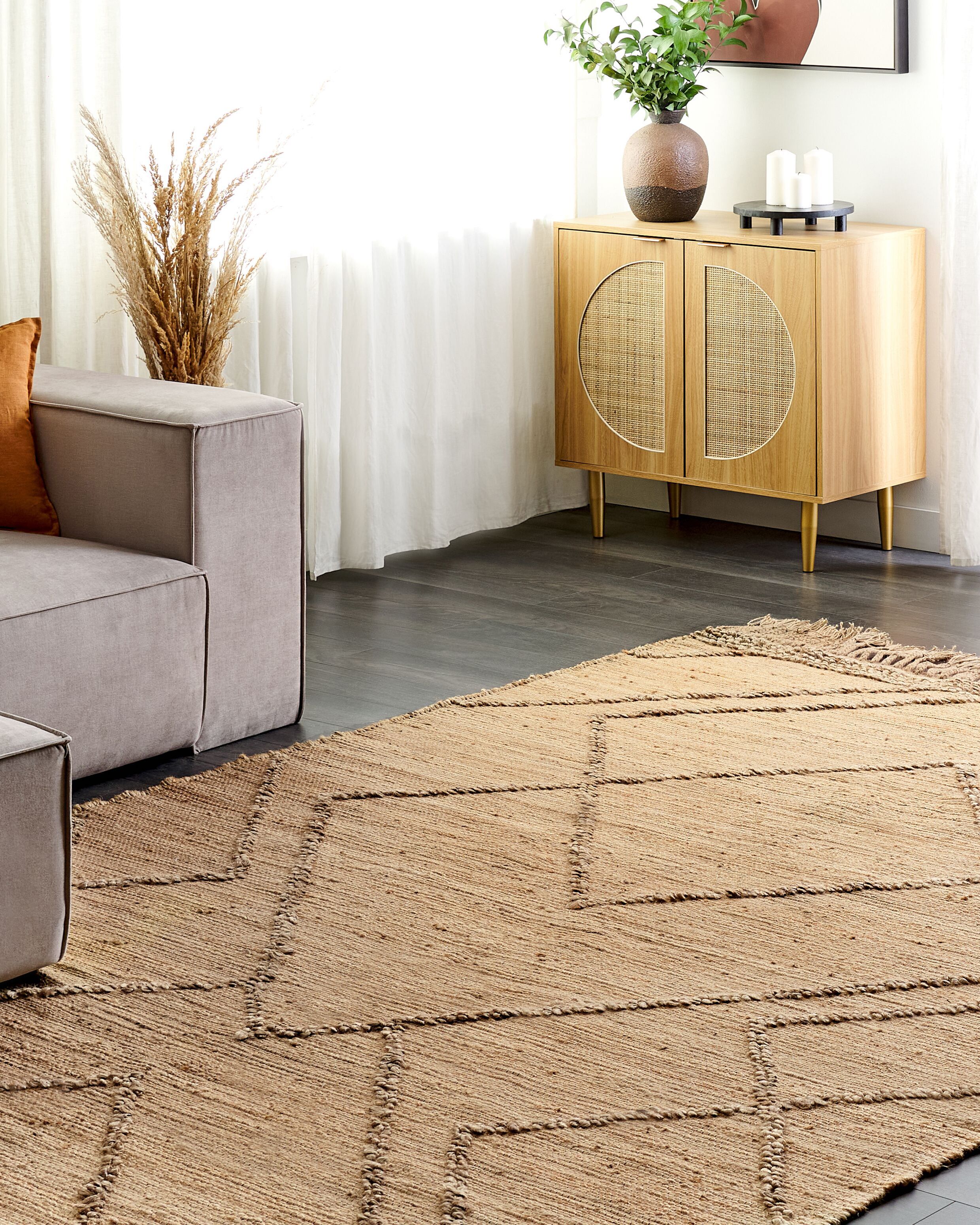 Rug HANDERE Beige 200 x 300 cm Jute