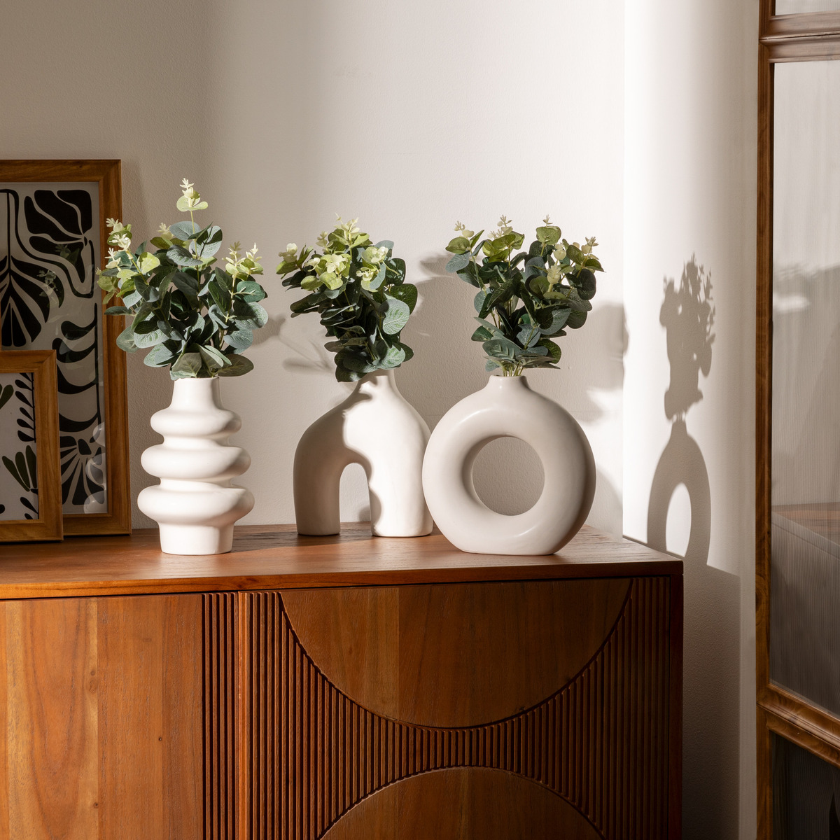 Eucalyptus composition with vase "Suza" H. 37 cm