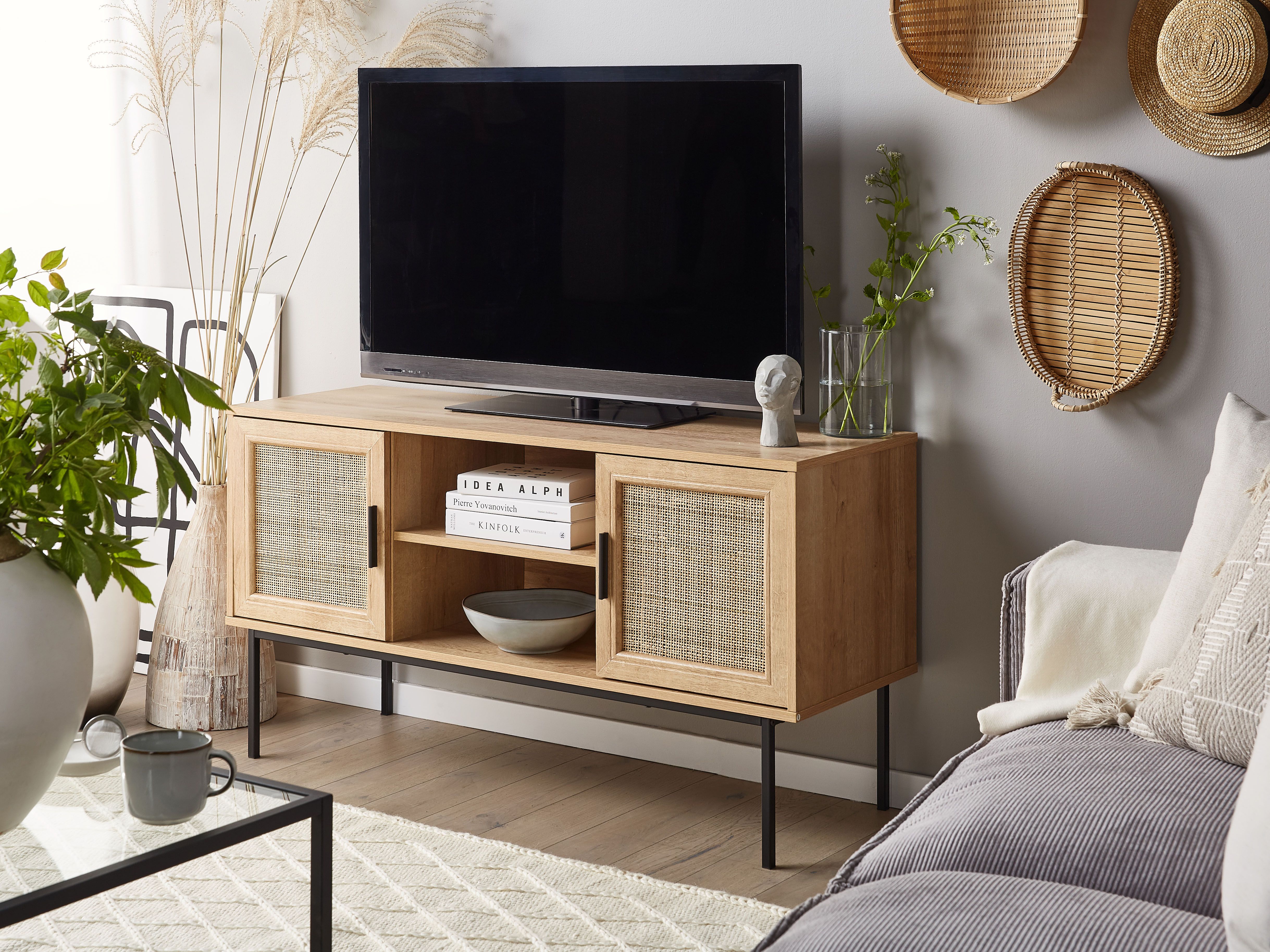TV Stand PASCO Rattan Light Brown