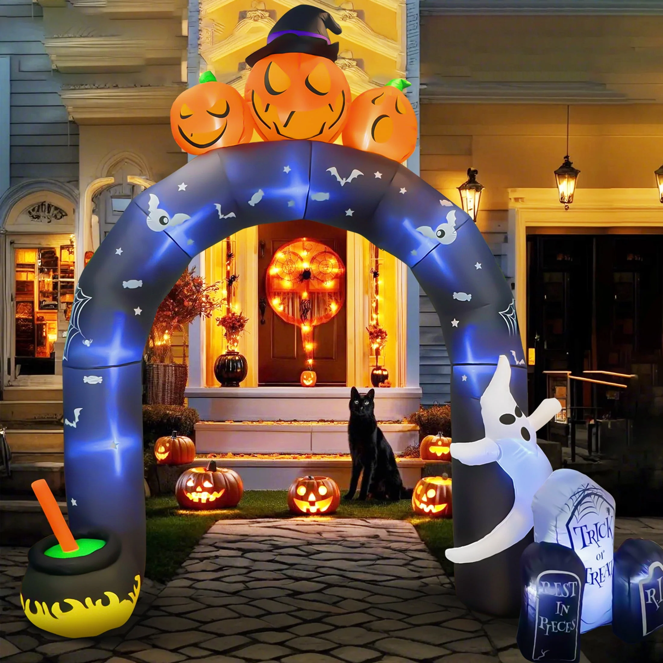 GVDV 10 FT Halloween Inflatables Archway Outdoor Decorations, Scary Halloween Arch Blow Up Yard Decorations for Front Yard Lawn Garden Decor - Image 8 GVDV 10 FT Halloween Inflatables Archway Outdoor Decorations, Scary Halloween Arch Blow Up Yard Decorations for Front Yard Lawn Garden Decor - Image 8