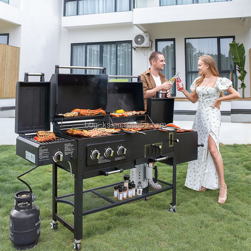 Commerical Gas & Charcoal BBQ GRILL OUTDOOR GAS & Charcoal BARBECUE