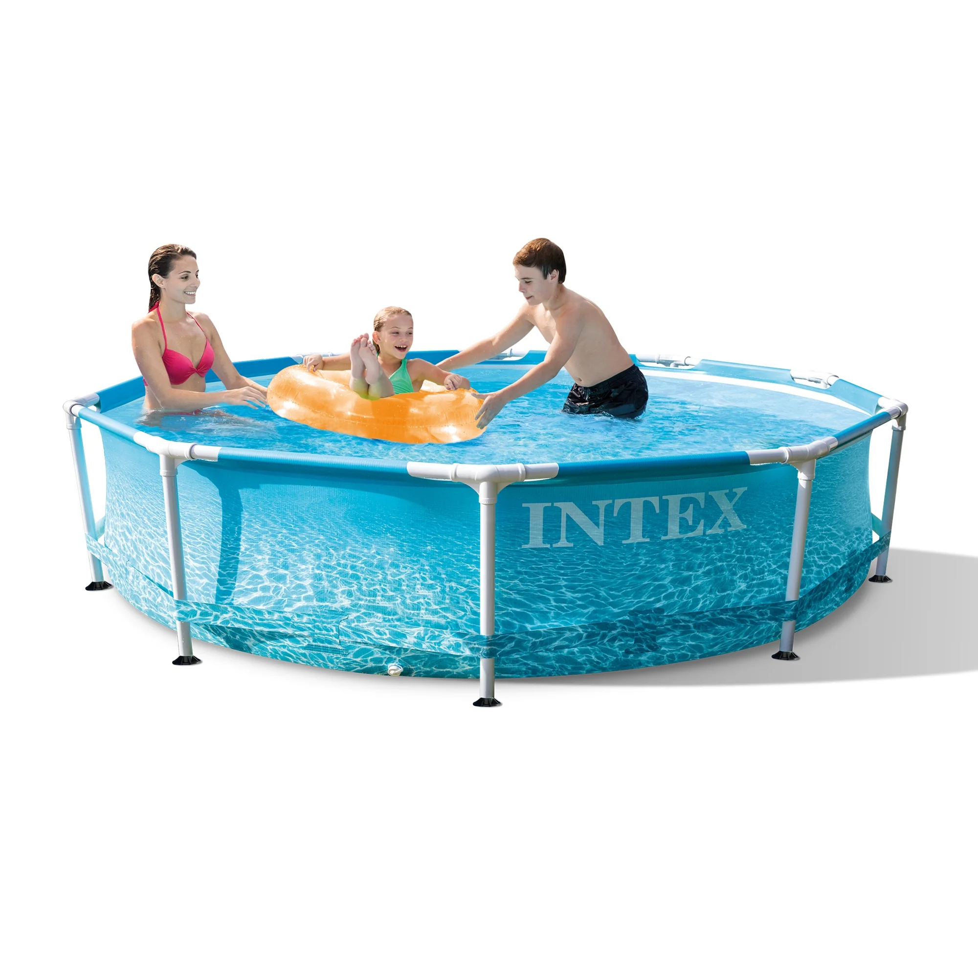 INTEX Round Metal Frame 10ft x 30in Above Ground Swimming Pool Set, Blue - Image 10