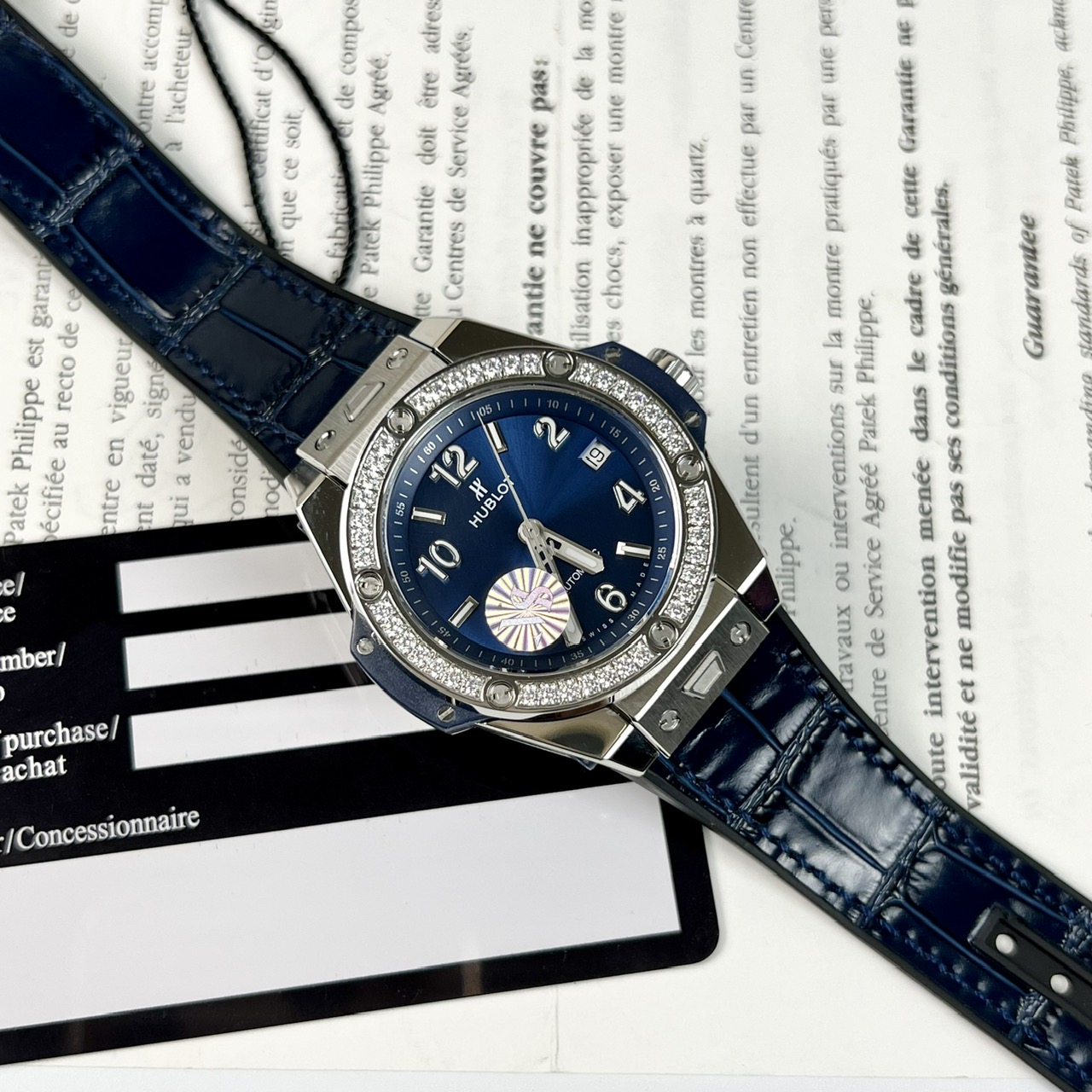 Hublot Replica 1:1 Watch Big Bang One Click Blue Dial With Diamond benzene 38mm - Elite Watch Atelier