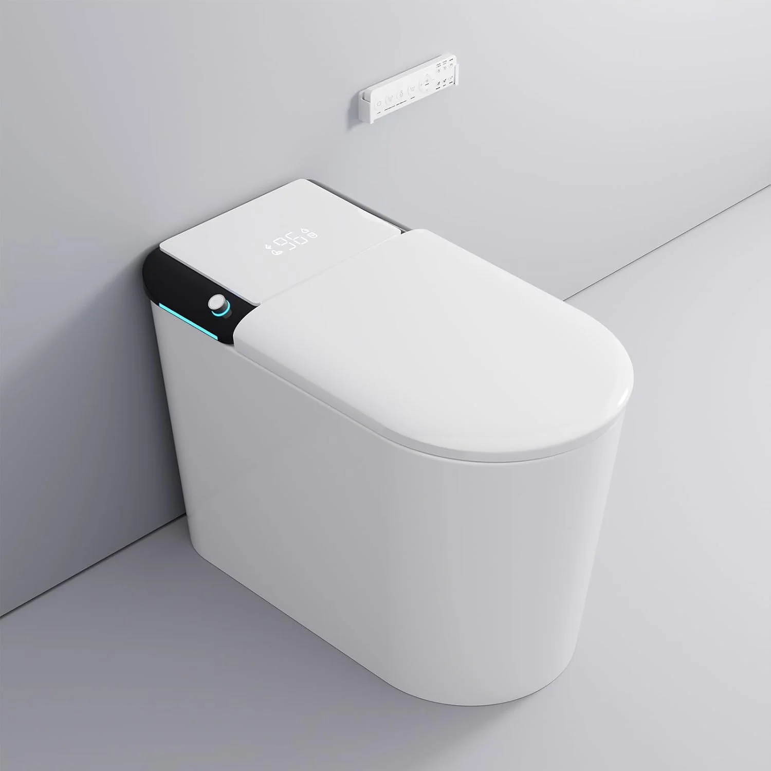 LALAHOO Smart Toilet with Bidet Built in, Auto Open & Close, Elongated Heated seat, Foot Sensor Flush, LED Display, Warm Water Wash, Dryer, Night Light, Black - Image 56