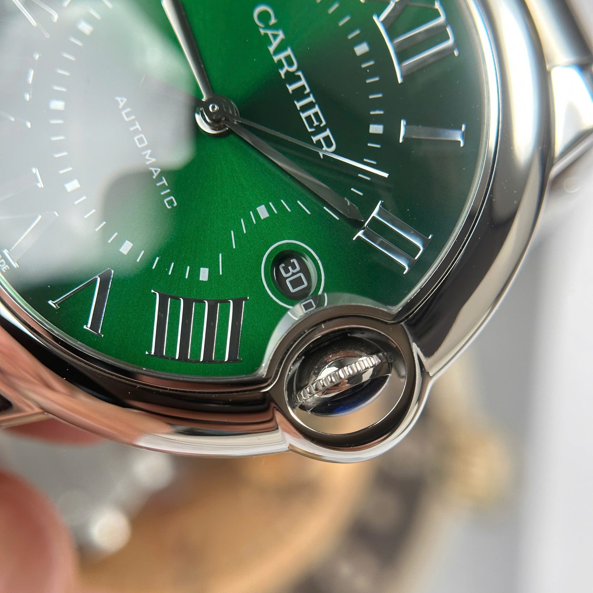 Cartier Ballon Bleu Best Replica Watch Green Dial Metal Wire AF Factory 40mm - Top club
