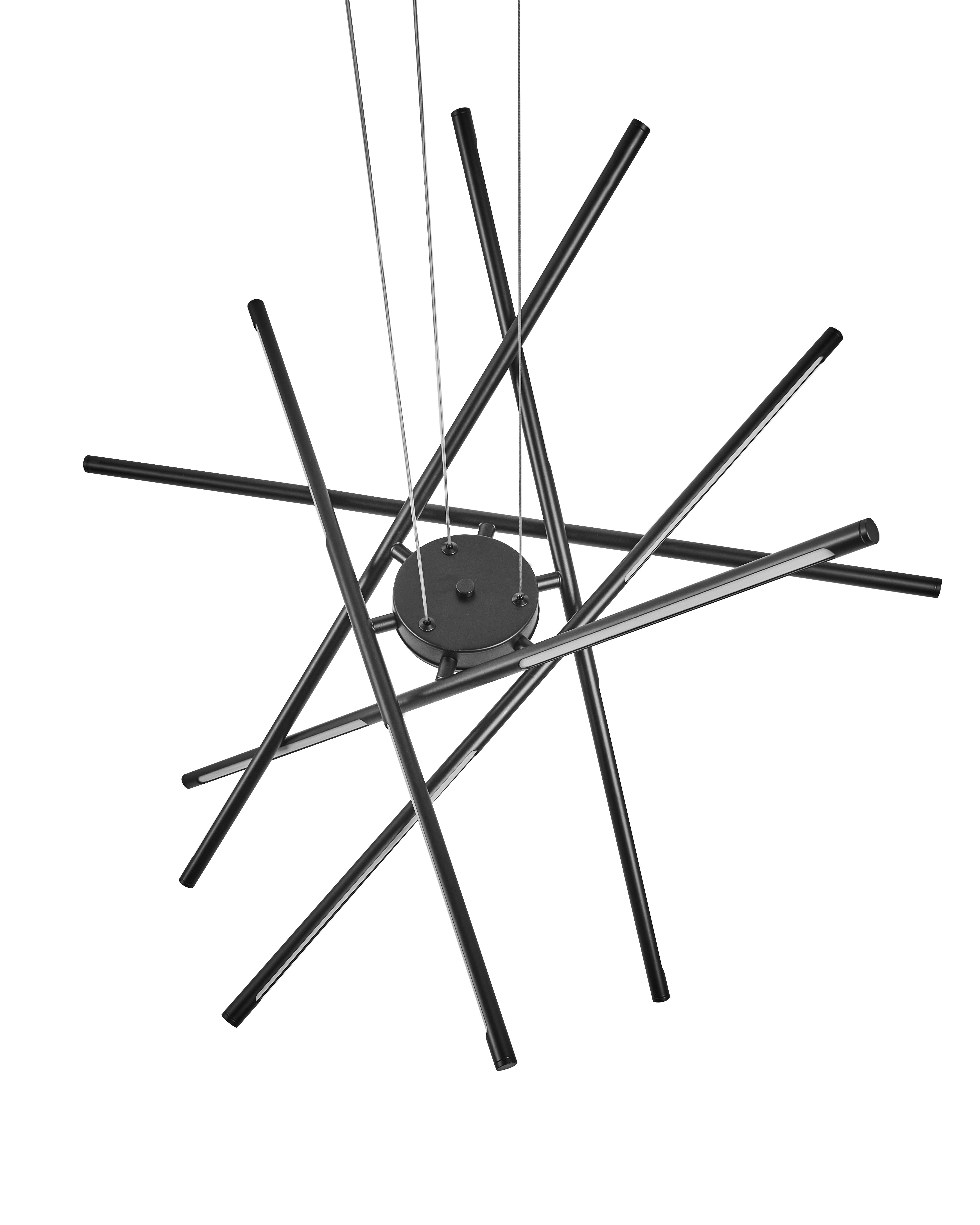 LED Pendant Lamp PALUN with Dimmer Metal Black