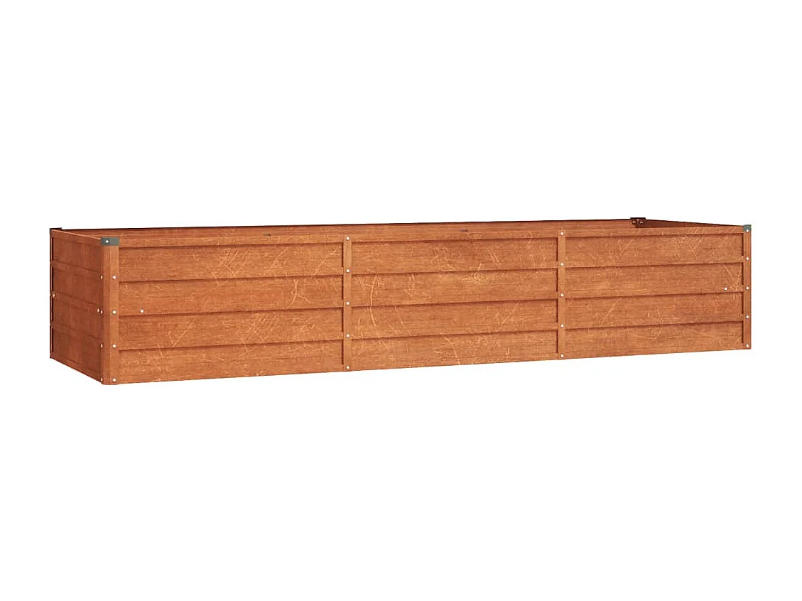 Lit surélevé de jardin rouillé 240x80x45 cm acier corten
