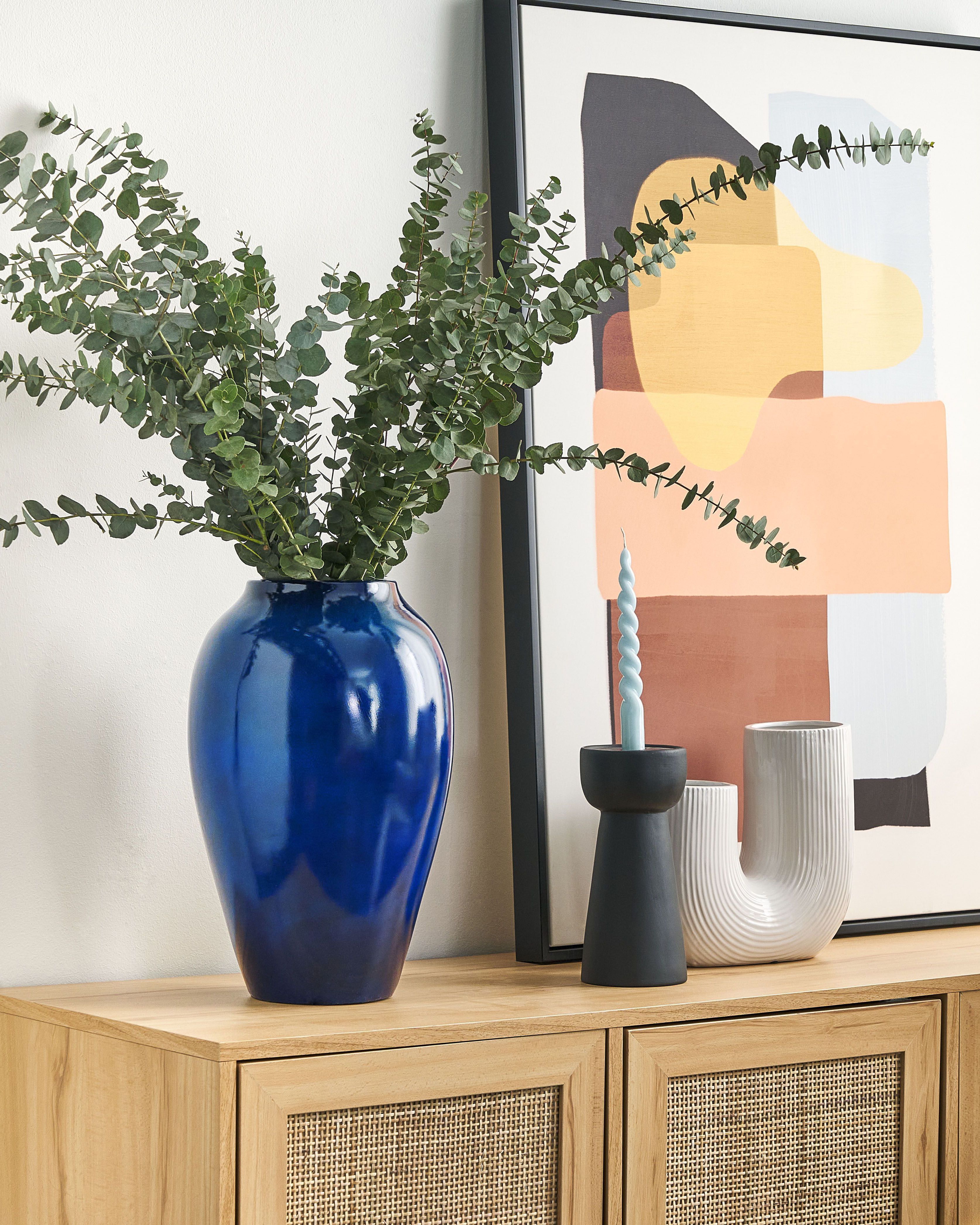 Flower Vase OCANA Ceramic 37 cm Dark Blue