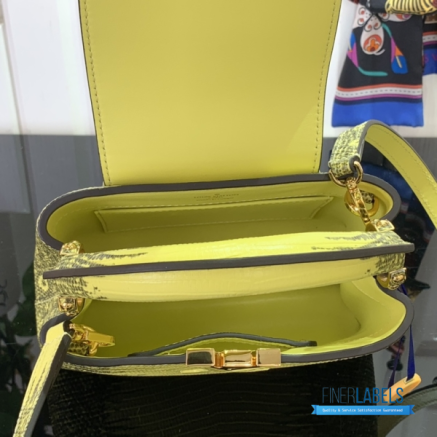 Lime Green Lizard Embossed Mini Top Handle Handbag1:1High-quality replica