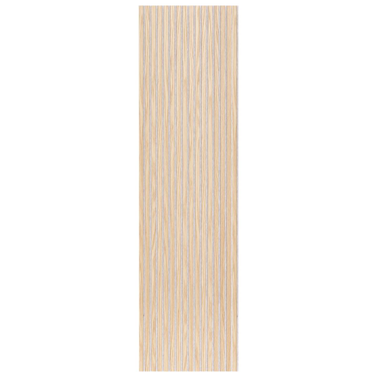 Decorative wall panel "Colva" Light oak effect, greige background, 240x60 cm