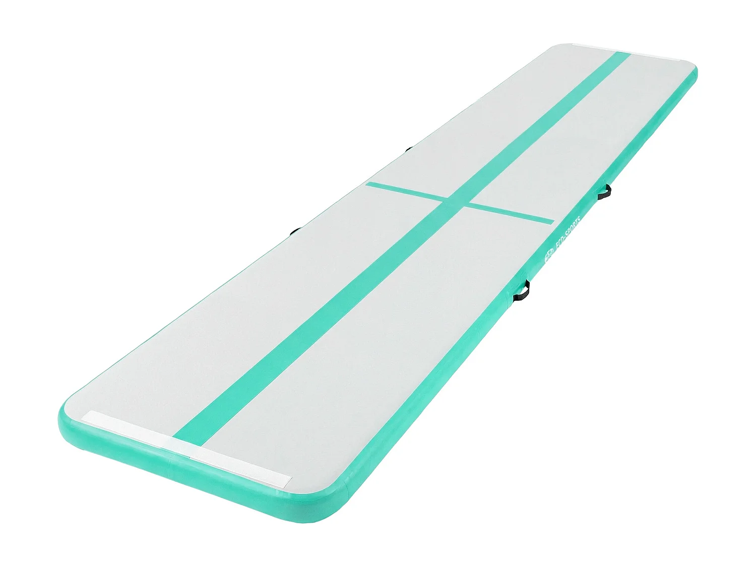 Tapis airtrack 500x100x10cm vert menthe piste de gymnastique gonflable pour tumbling yoga pilates et fitness avec pompe électrique et sac de transport