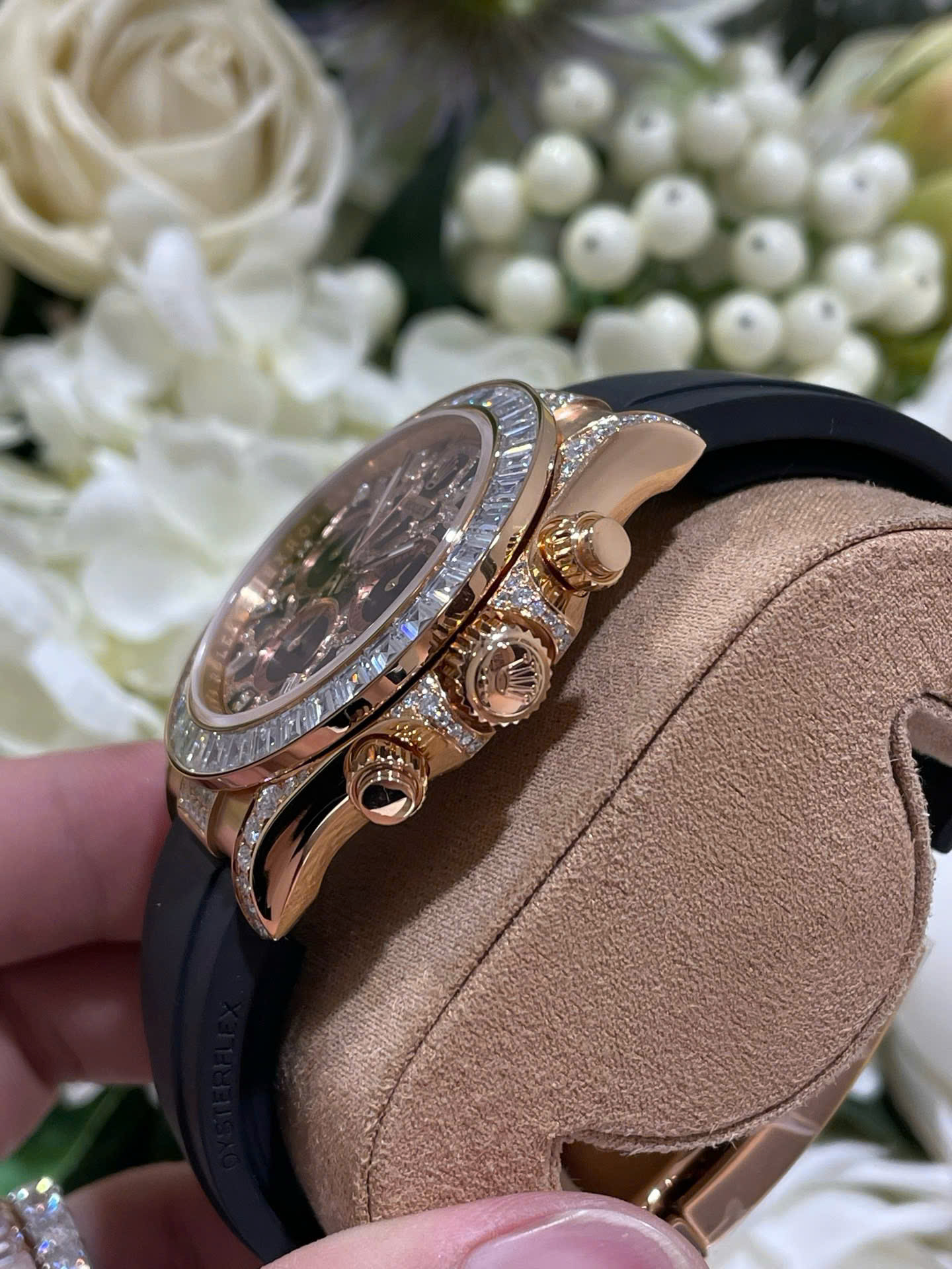 Rolex Daytona 116588TBR Giraffeb Chestnut Brown Dial Gold Wrapped   Moissanite Diamonds 40mm - Top club