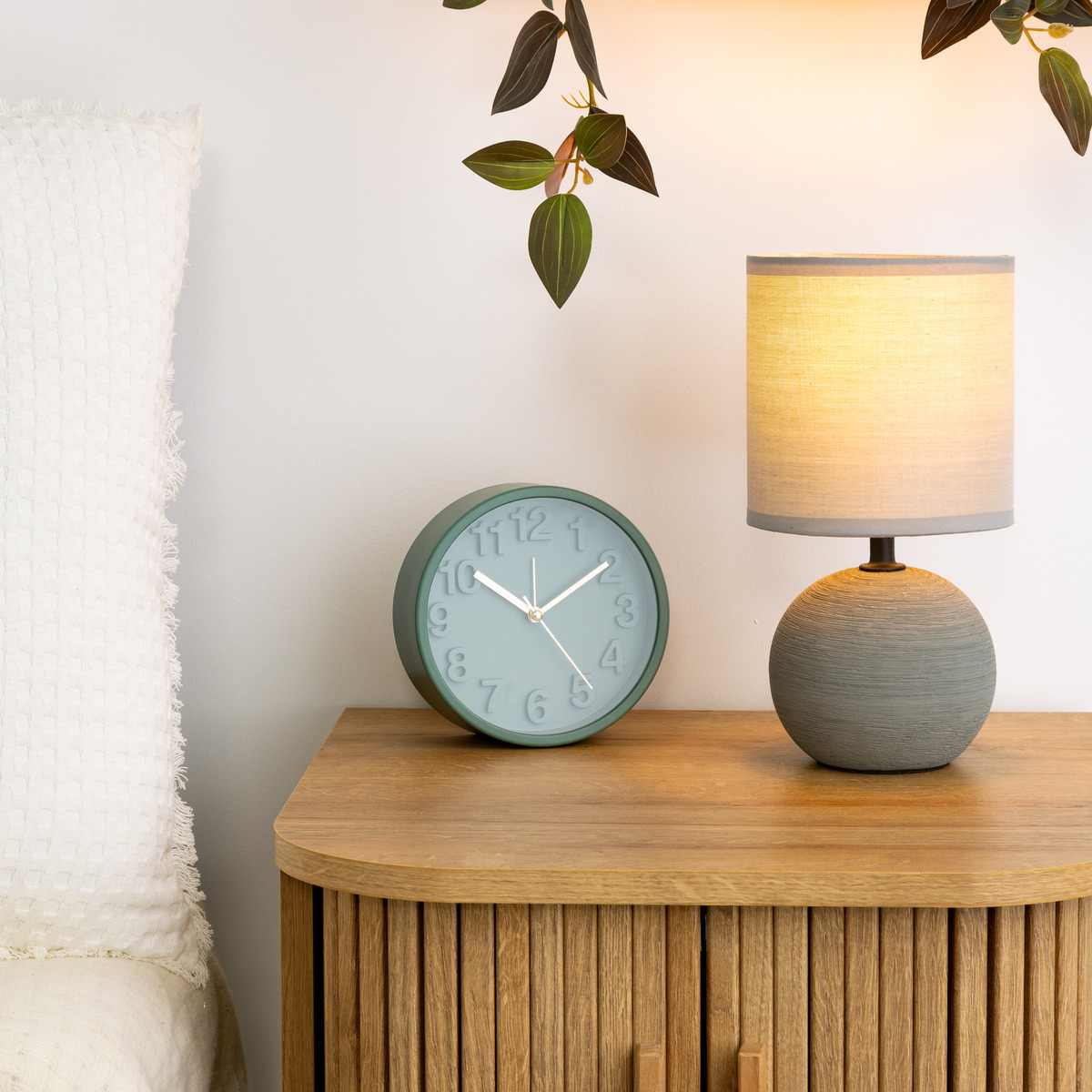 Ceramic lamp "Tim&eacute;o" Mouse grey with stripes, H.25 cm