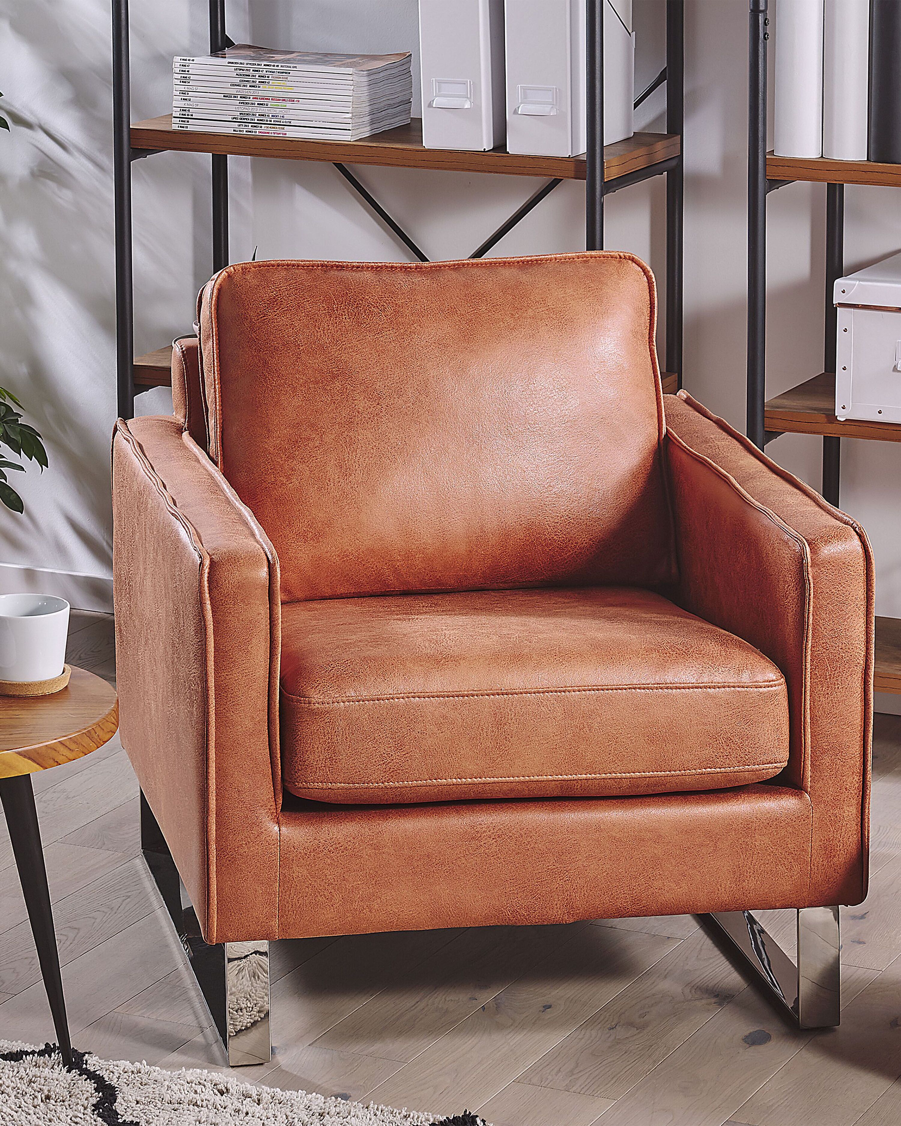 Armchair VIND Faux Leather Golden Brown