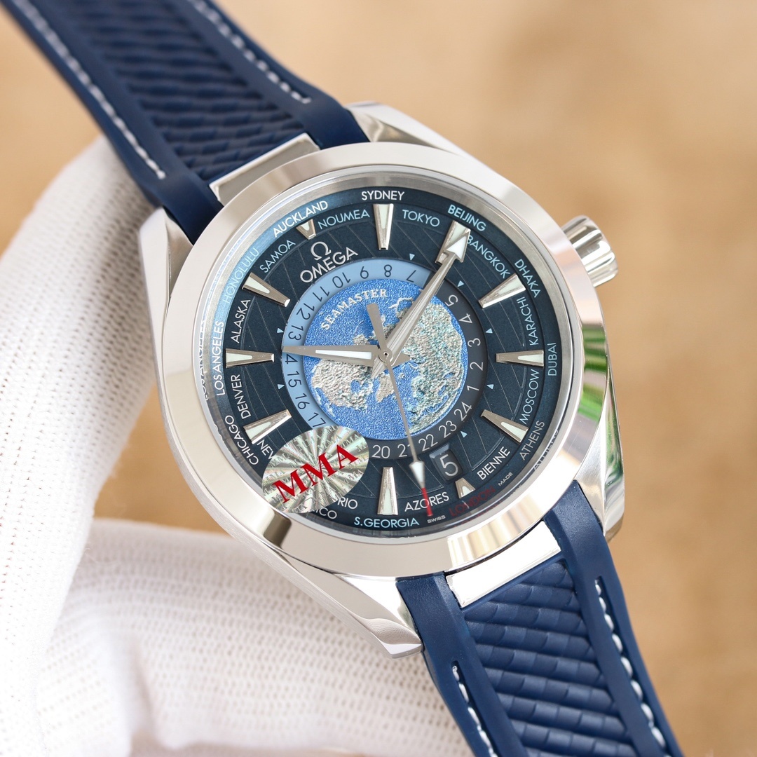 Seamaster Aqua Terra 150M 43 mm, steel on rubber strap(1:1 replica) - Top club