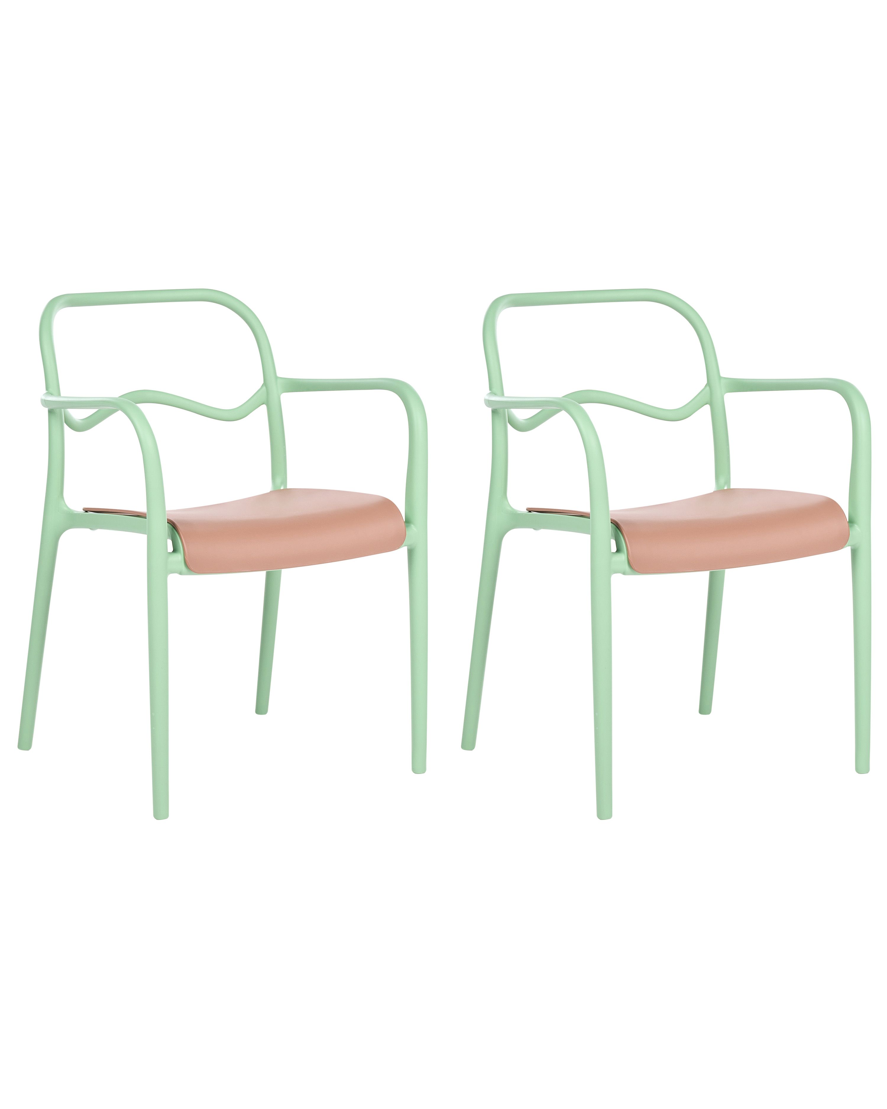 Set of 2 Garden Chairs THASOS Synthetic Material Green