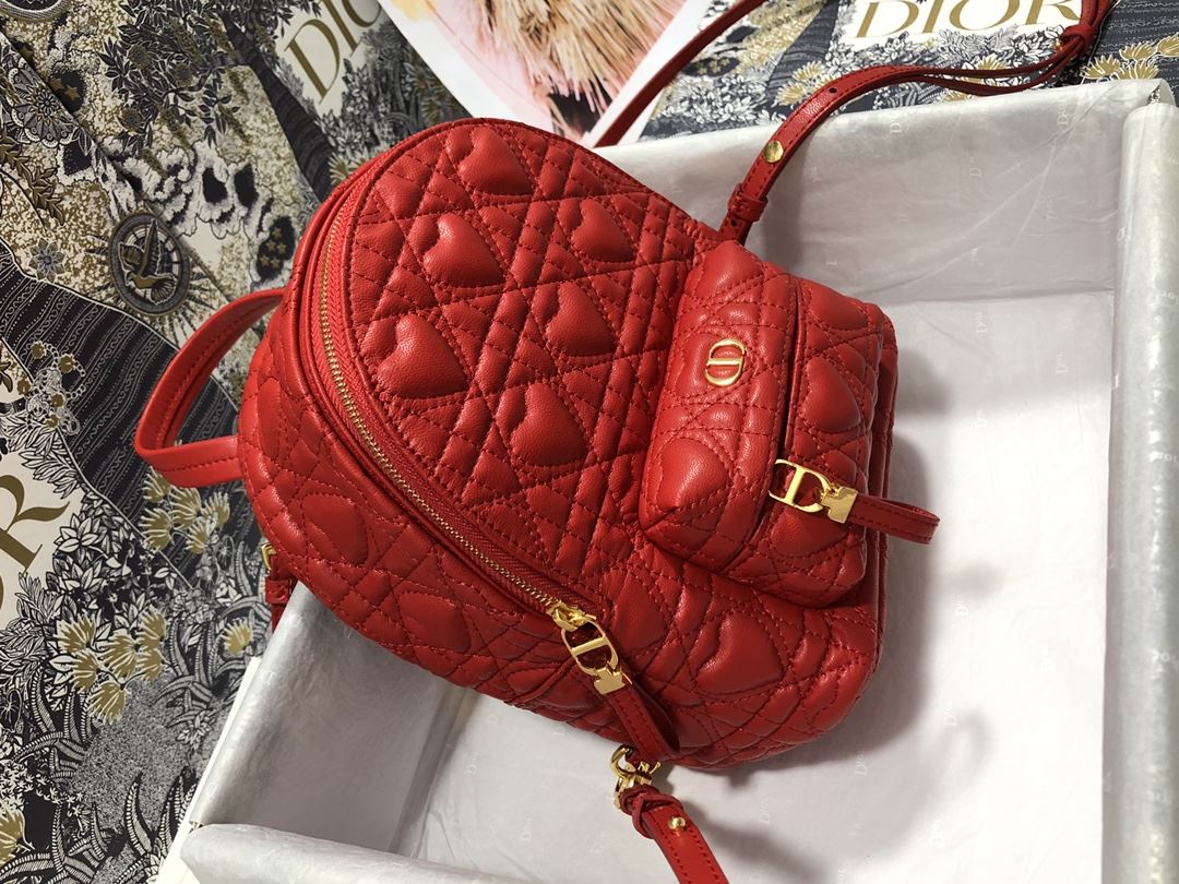 Mini Dior Backpack Heart White/Red Black For Women‎ 8 in/ 21 cm CD1:1High-quality replica