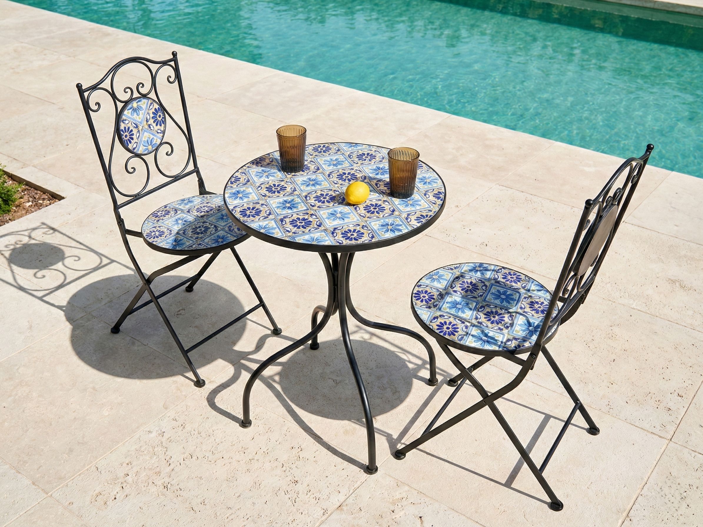 Bistro Table AGGIUS 60 cm 60 cm Metal Black