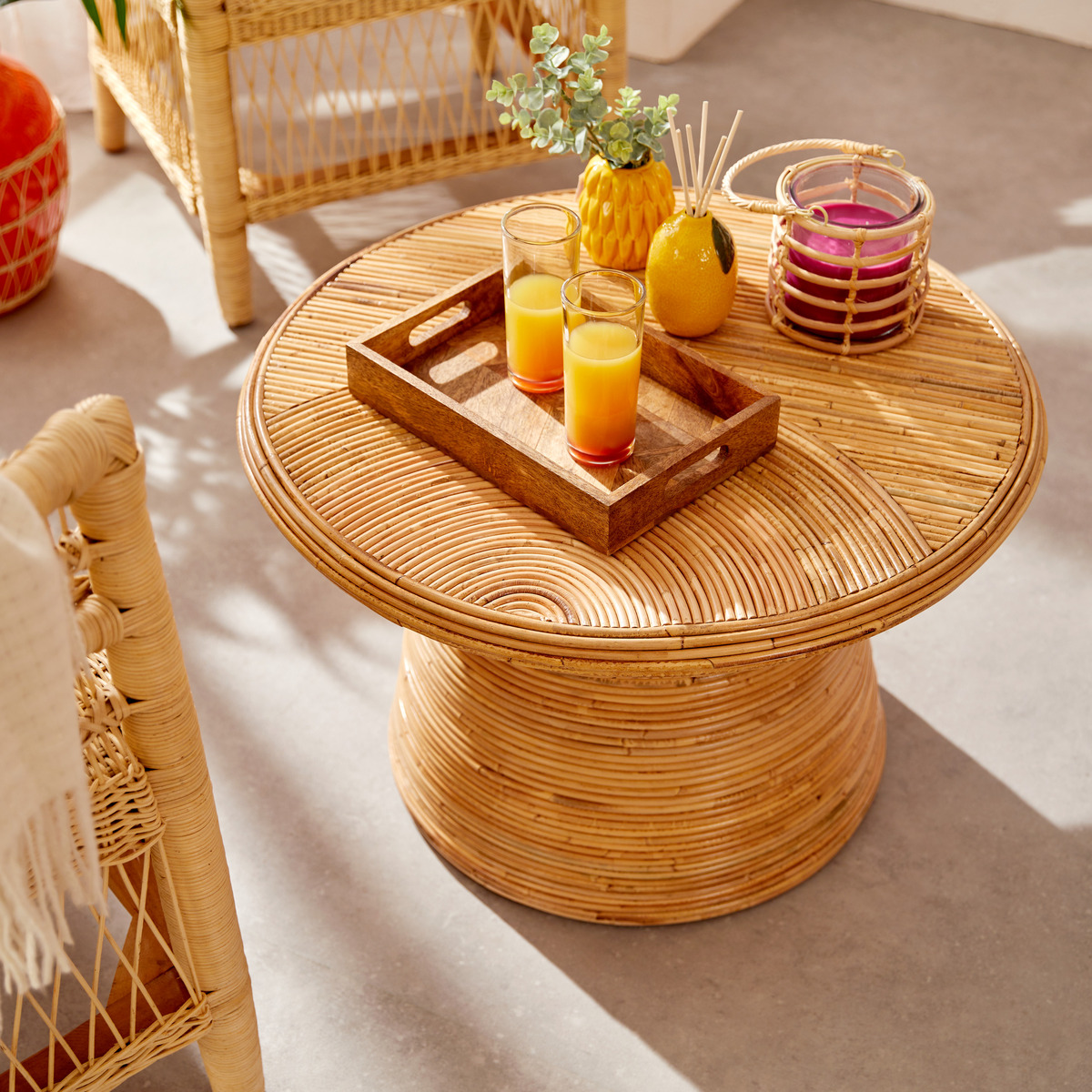 Coffee table "Tanae" Beige, 70x70x45 cm