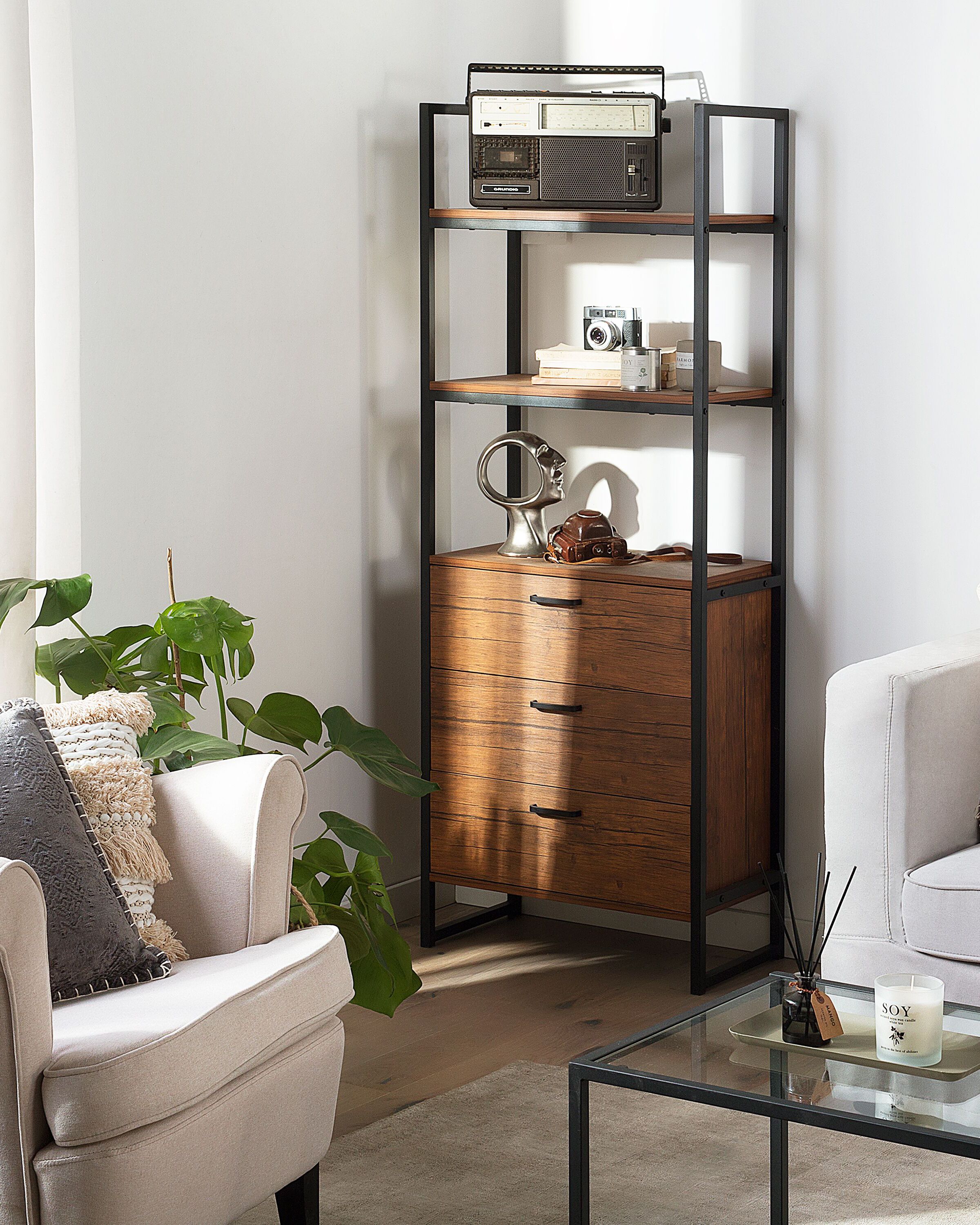 Shelving Unit TIFTON 158 cm Dark Brown