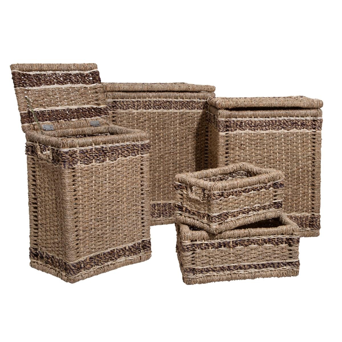 Set of 5 rectangular baskets Brown