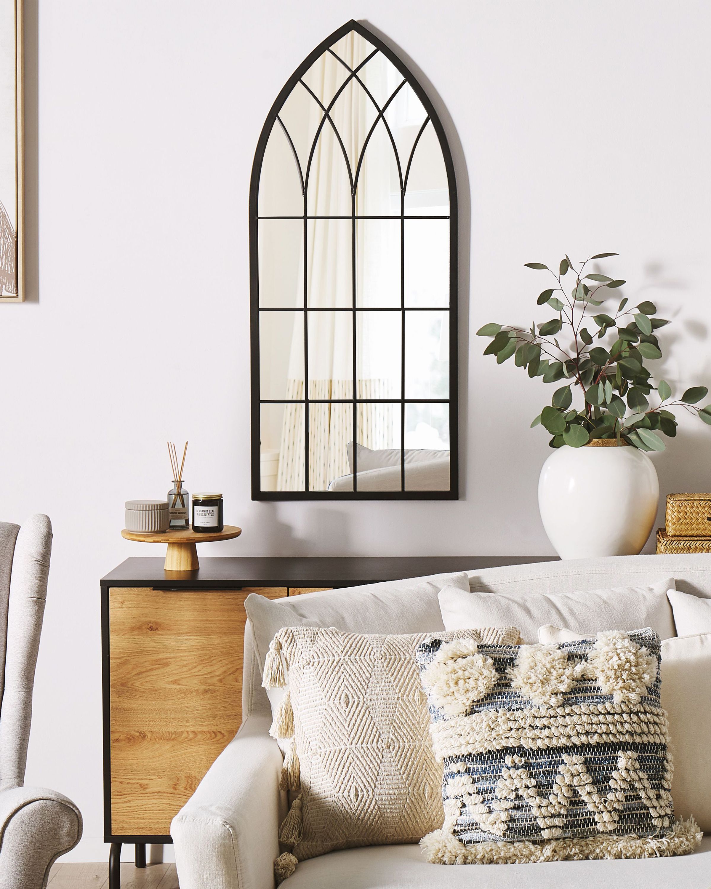Wall Mirror CASSEL 50 cm 115 cm Metal Black