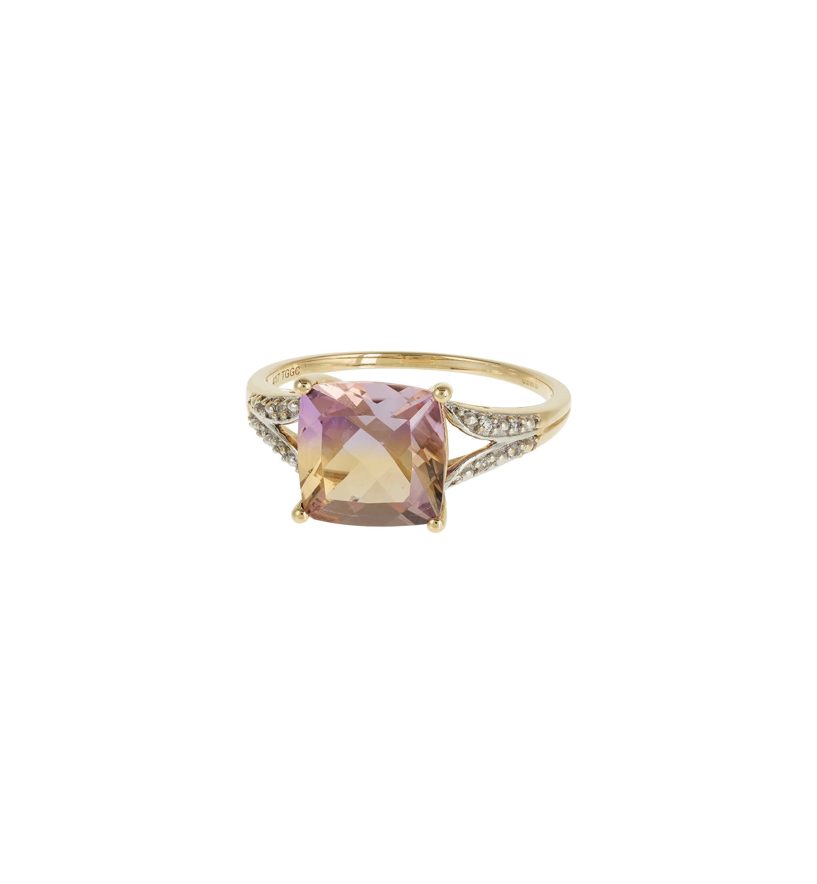 Vintage Ametrine and Diamond Quiet Eve Ring 10K
