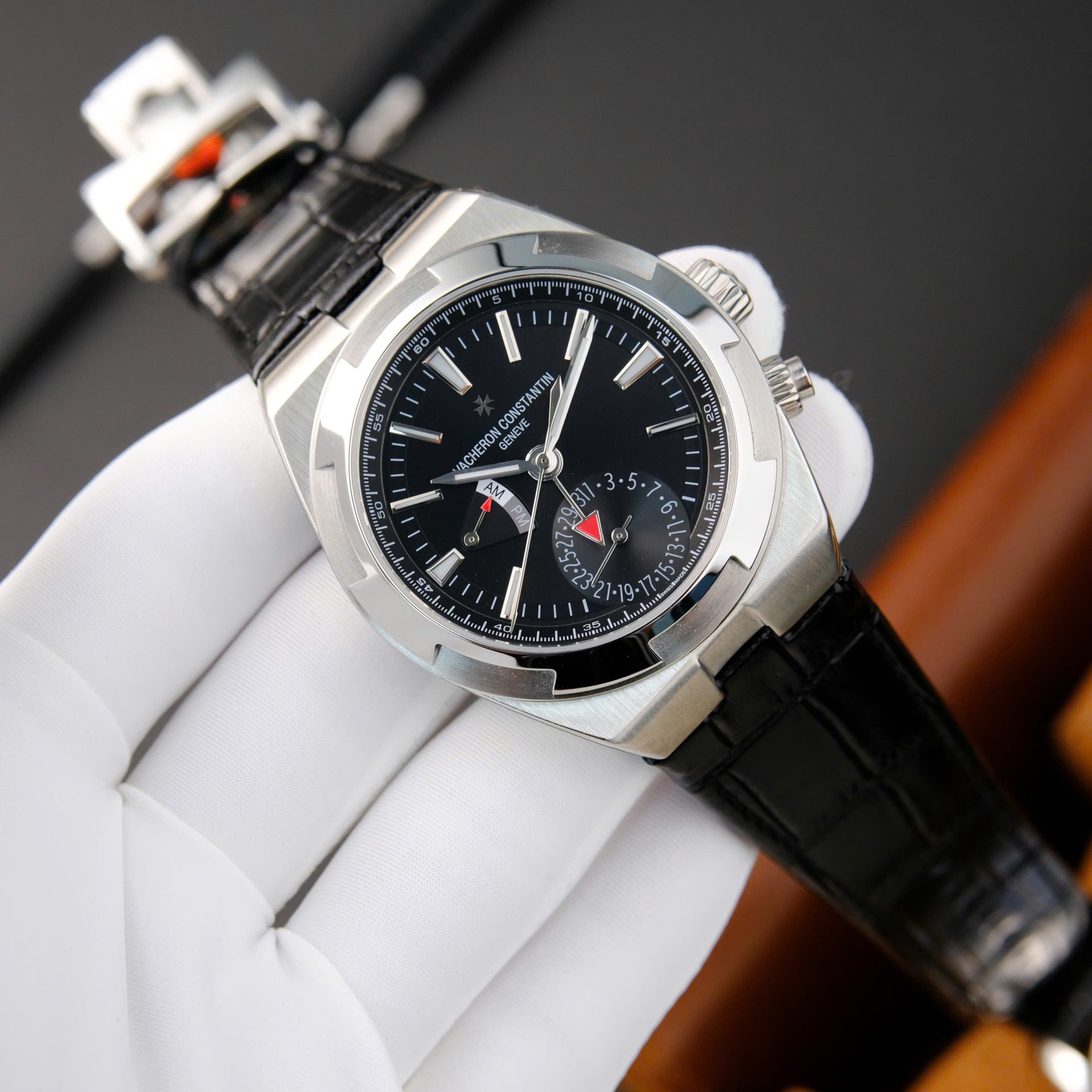 Vacheron Constantin Overseas Dual Time 7900V Replica Watch Black Dial PZ Factory 41mm - Elite Watch Atelier
