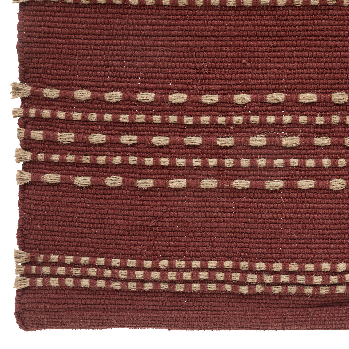 Rug "Bota", cotton and jute Terracotta pink, 70x140 cm