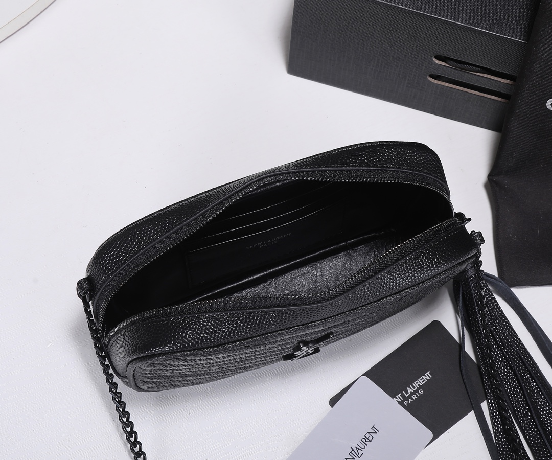 Replica Ysl Lou Mini Bag Black/Silver Hardware1:1High-quality replica