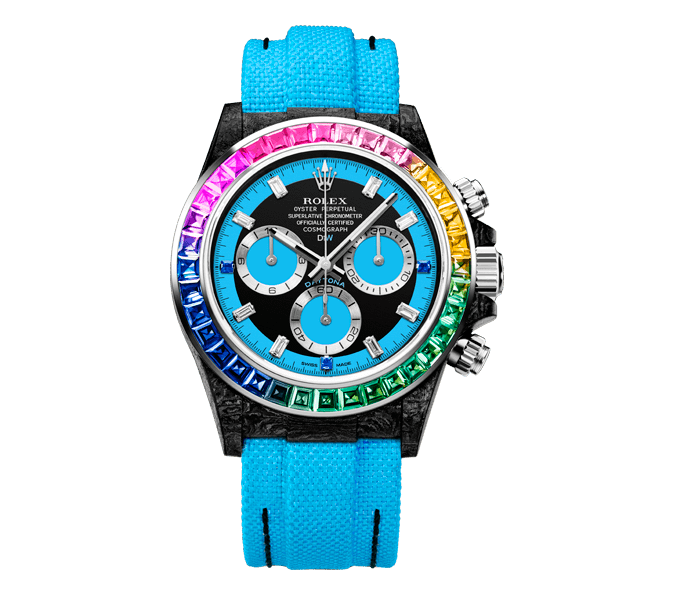 ROLEX Diw Daytona carbon rainbow blue 40mm carbon(1:1 replica) - Elite Watch Atelier