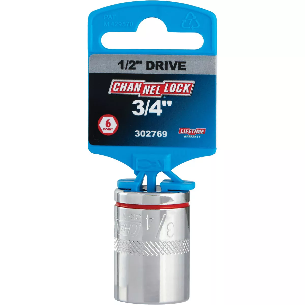 Channellock 1/2 In. Drive 3/4 In. 6-Point Shallow Standard Socket