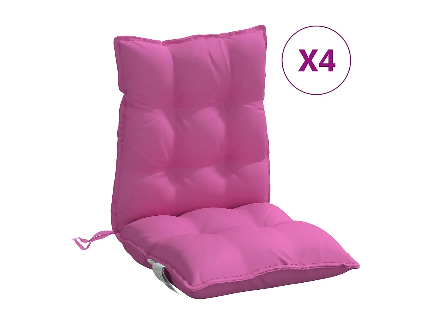 Coussins de chaise à dossier bas lot de 4 rose tissu oxford