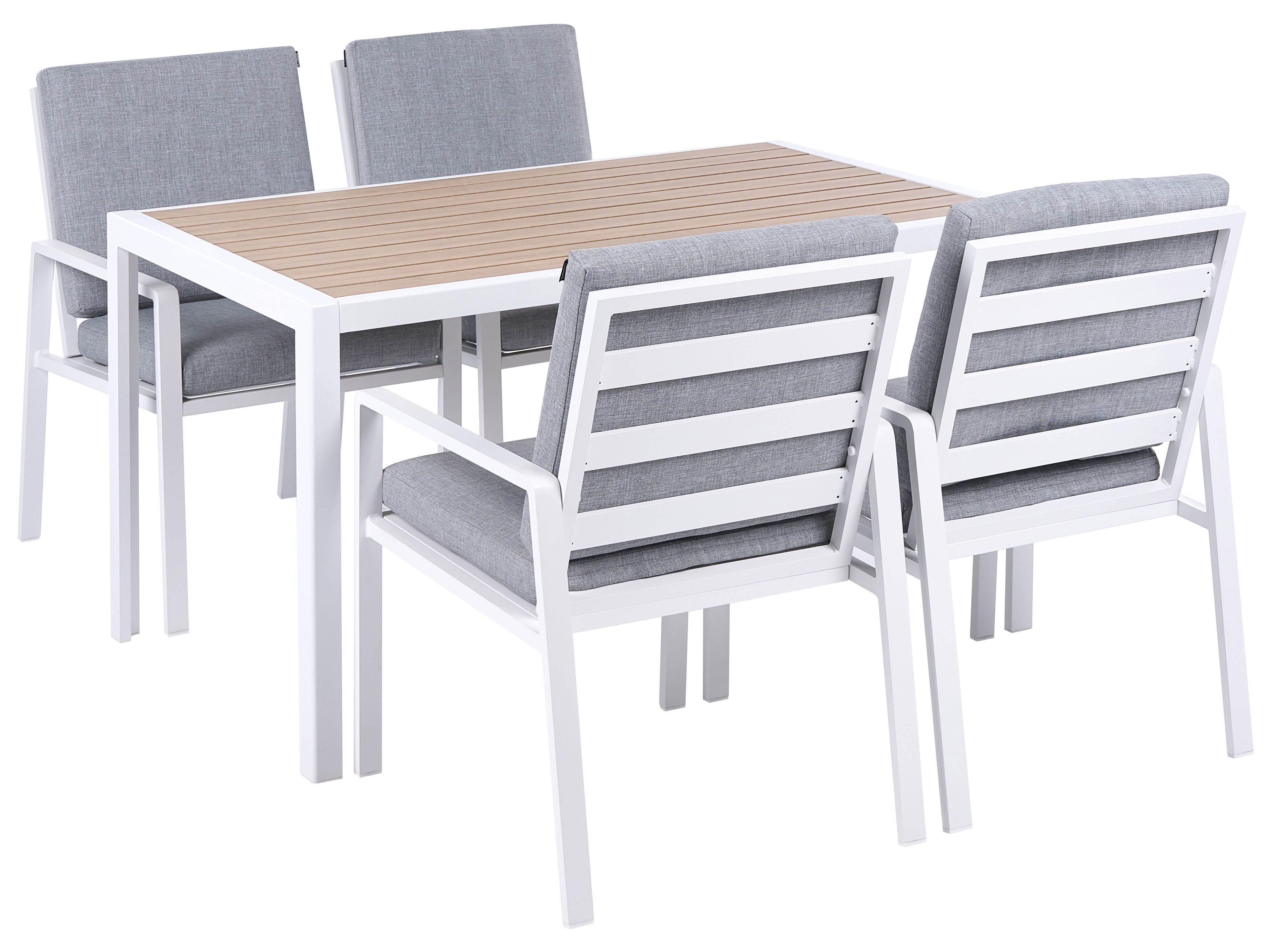 Garden Dining Set 4 Seater VISSO Grey/ White