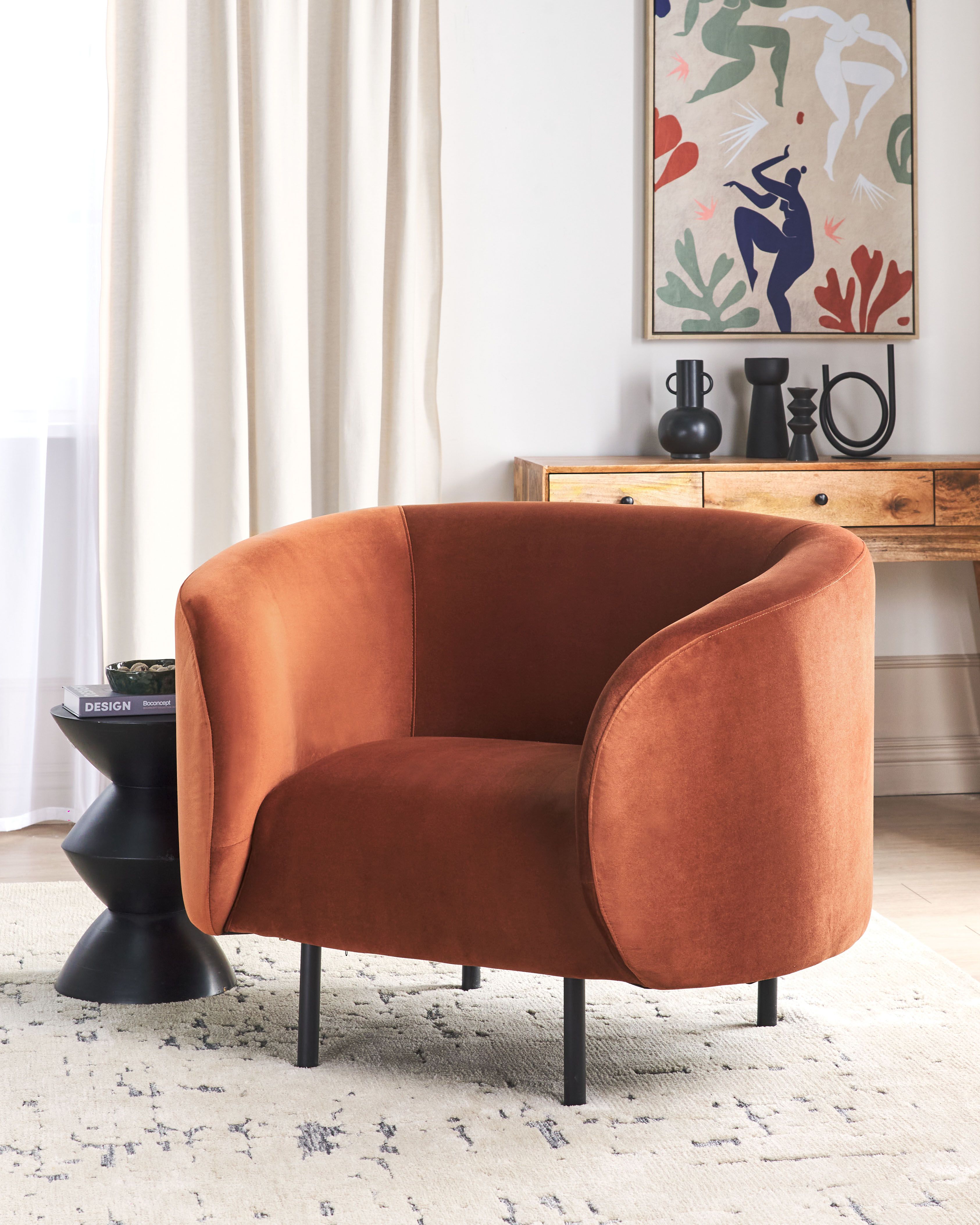 Armchair LOEN Velvet Orange