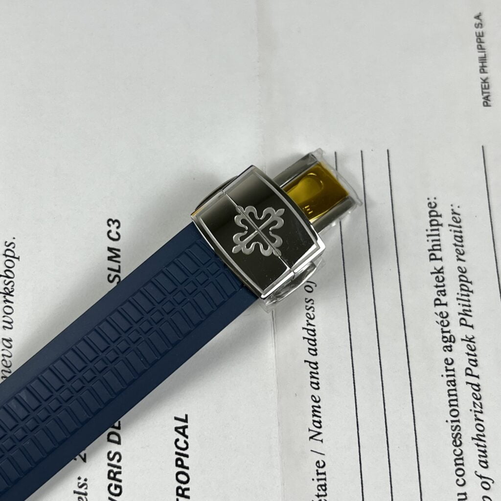 Patek Philippe Replica Watch Aquanaut 5168G Custom Moissanite Baguette Diamonds Blue Dial 42.2mm - Top club