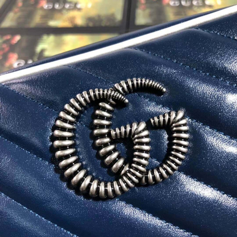 Replica Gucci Gg Marmont Small Shoulder Bag 447632 Blue1:1High-quality replica