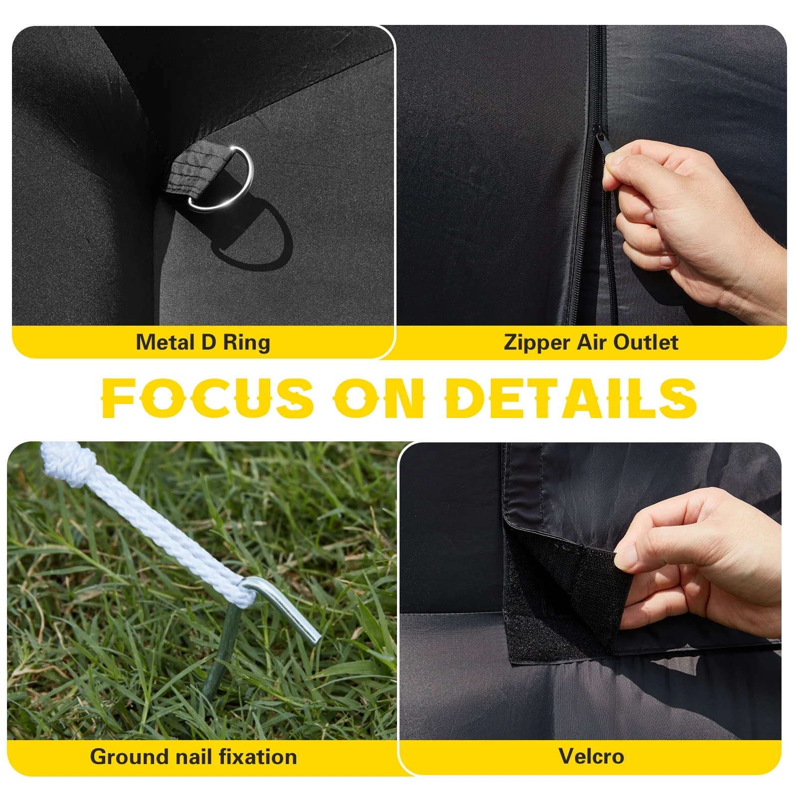 EROMMY Inflatable Nightclub 20x16.5x12 Ft, Inflatable Party Tent with 950w Blower, Inflatable Club Tent for Birthday Party Wedding Backyard Rental Business, Black - Image 5